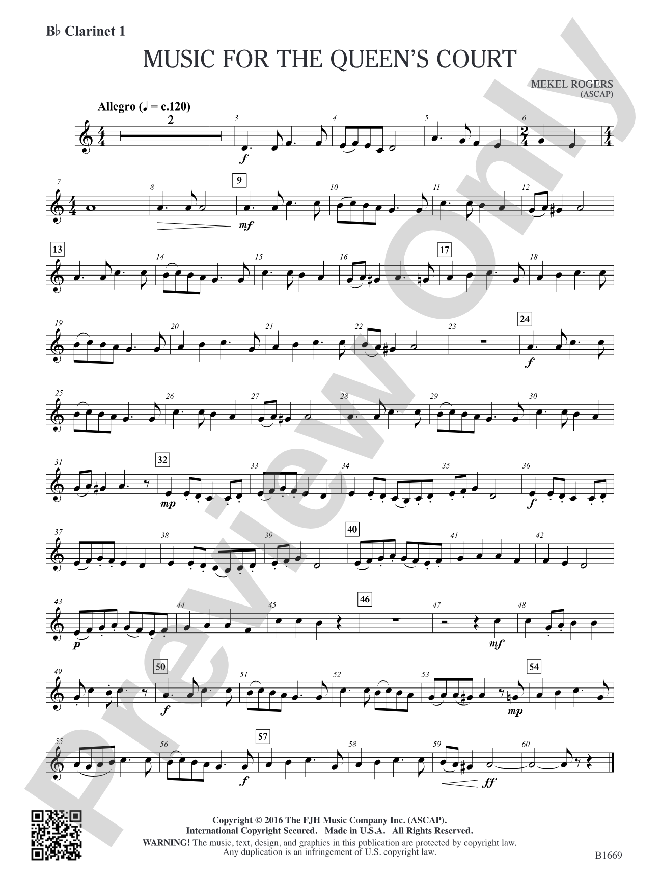 Music for the Queen's Court: B-flat Clarinet 1