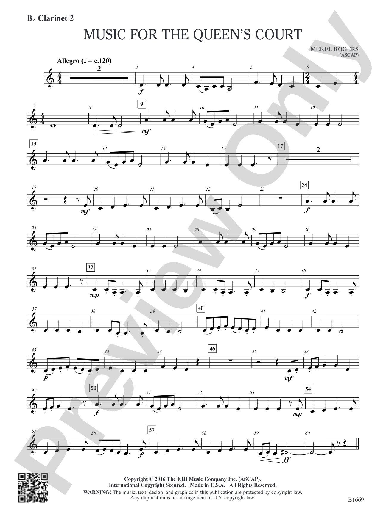 Music for the Queen's Court: B-flat Clarinet 2