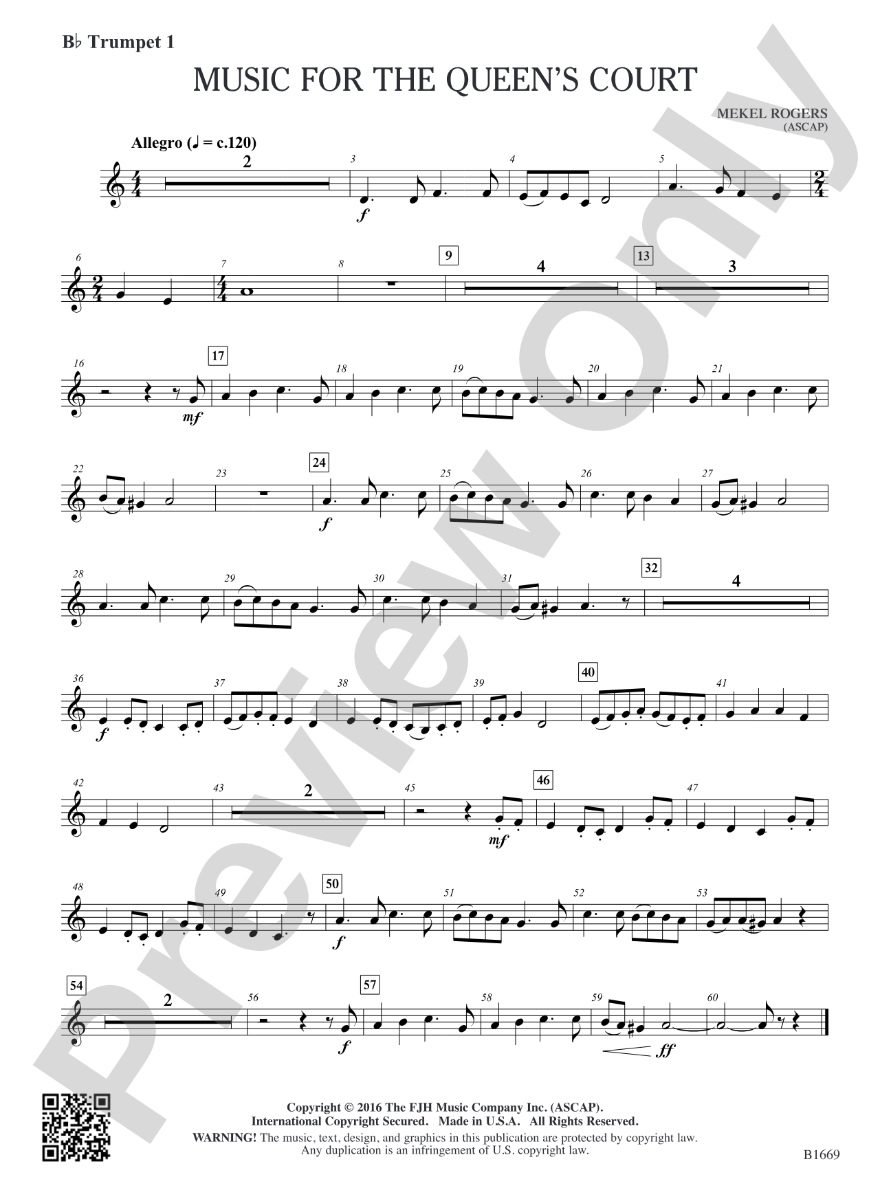 Music for the Queen's Court: B-flat Trumpet 1