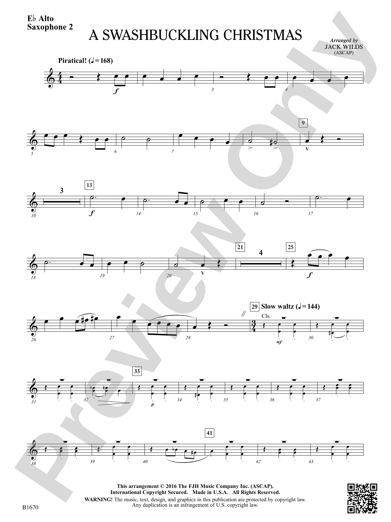 A Swashbuckling Christmas: E-flat Alto Saxophone 2