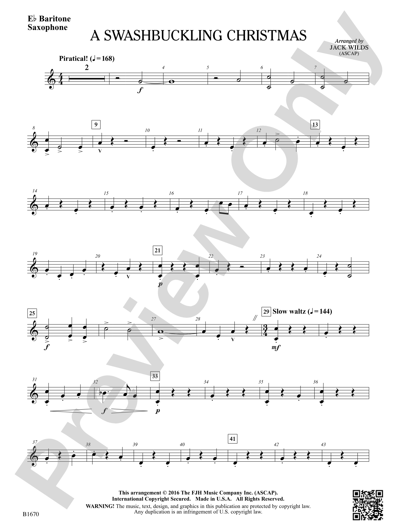 A Swashbuckling Christmas: E-flat Baritone Saxophone