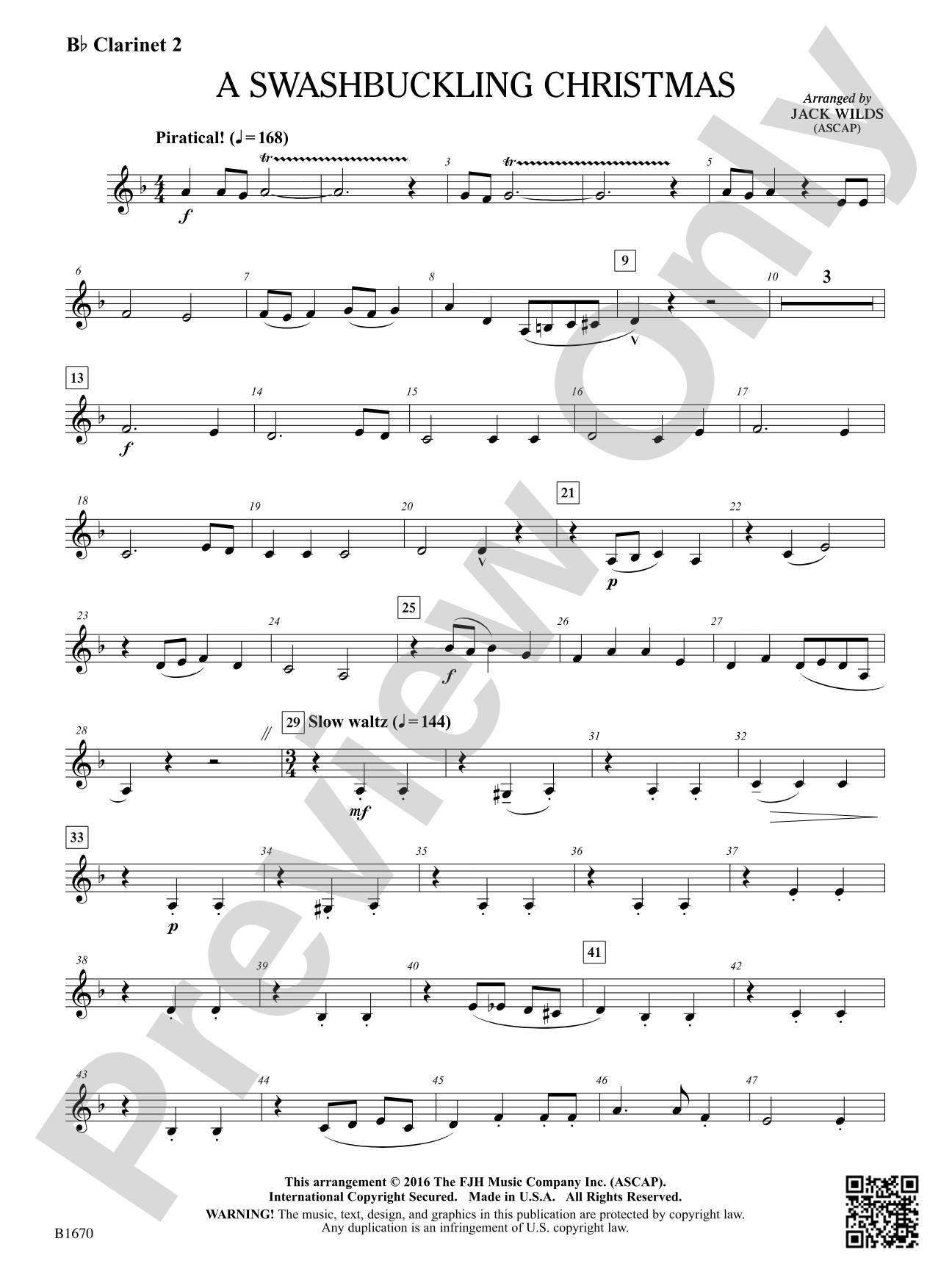 A Swashbuckling Christmas: B-flat Clarinet 2