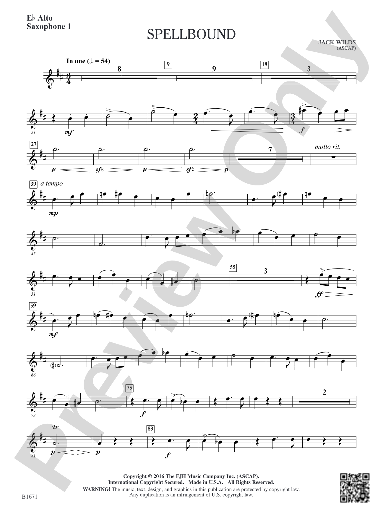 Spellbound: E-flat Alto Saxophone 1