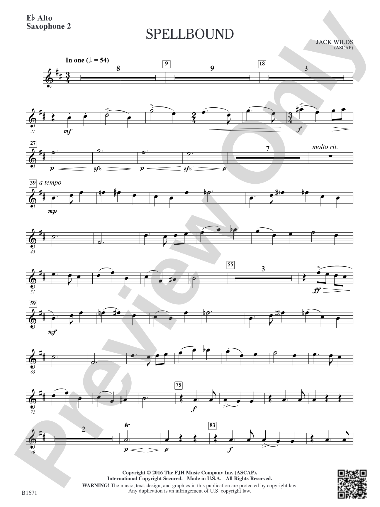 Spellbound: E-flat Alto Saxophone 2