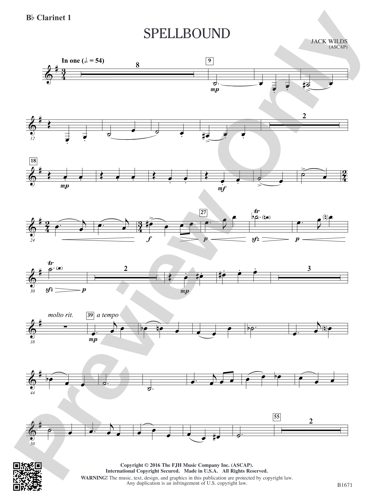 Spellbound: B-flat Clarinet 1