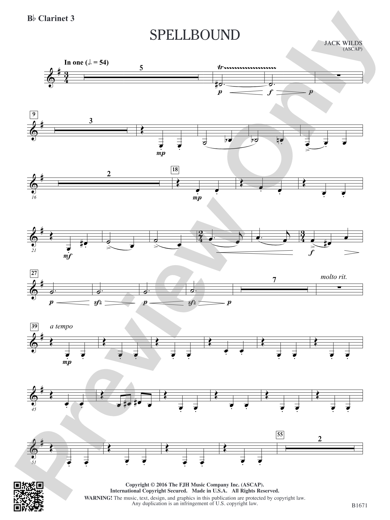 Spellbound: B-flat Clarinet 3