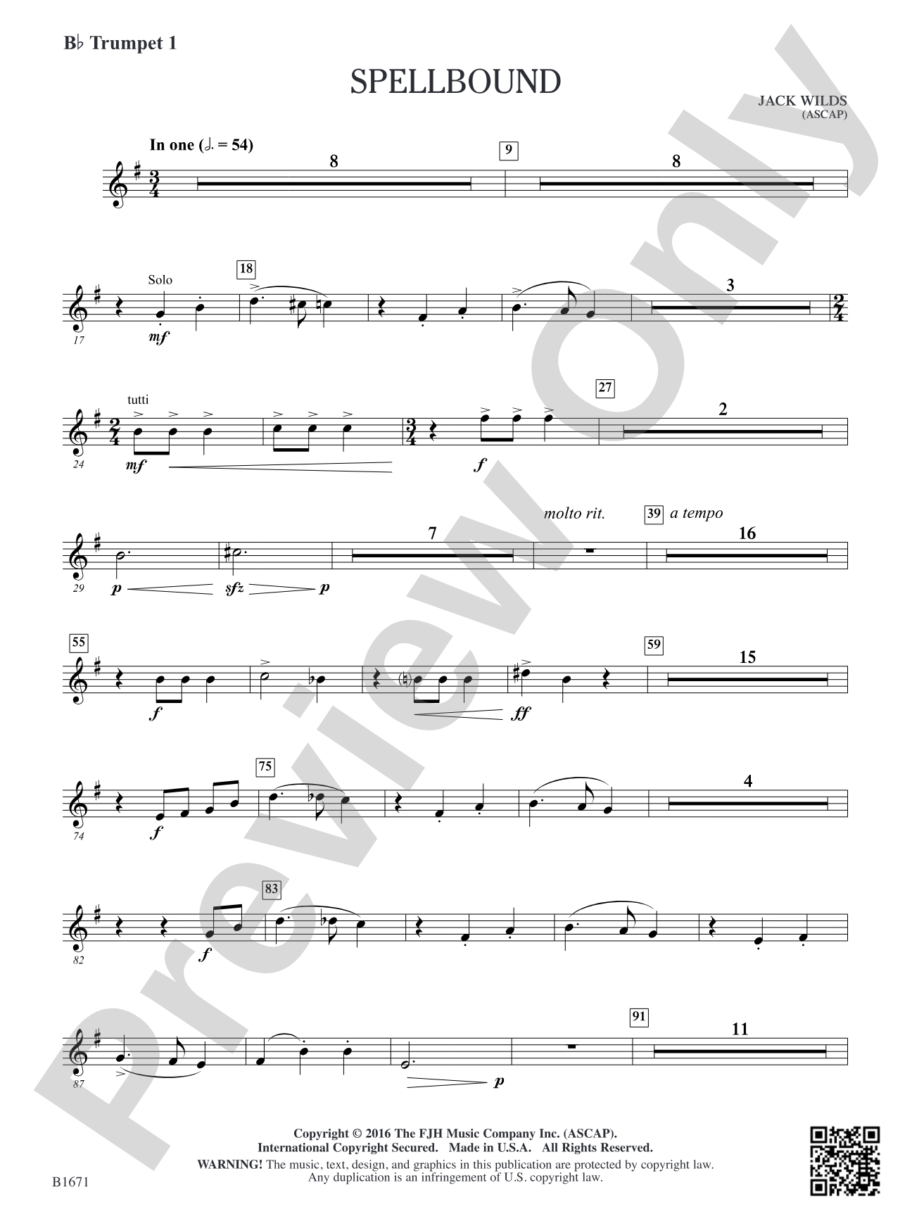 Spellbound: B-flat Trumpet 1
