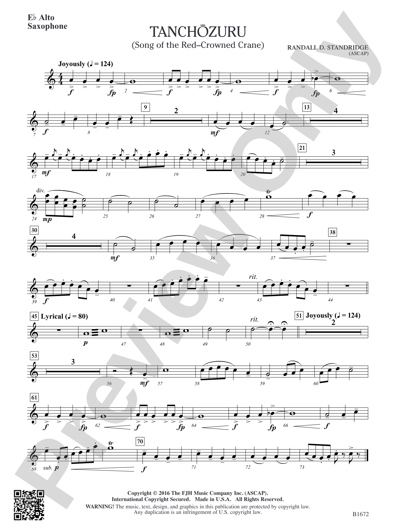 Tanchozuru: E-flat Alto Saxophone