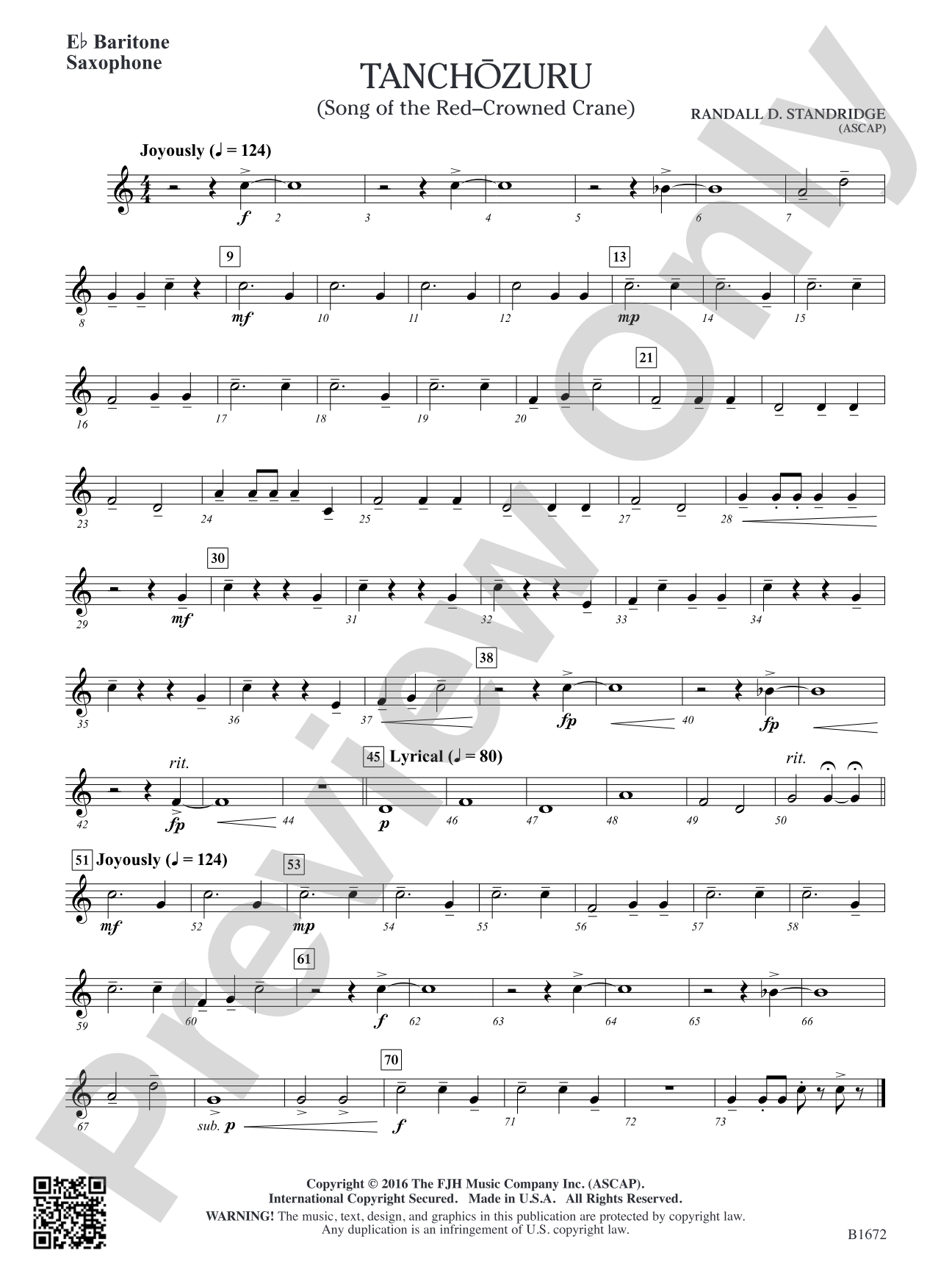 Tanchozuru: E-flat Baritone Saxophone