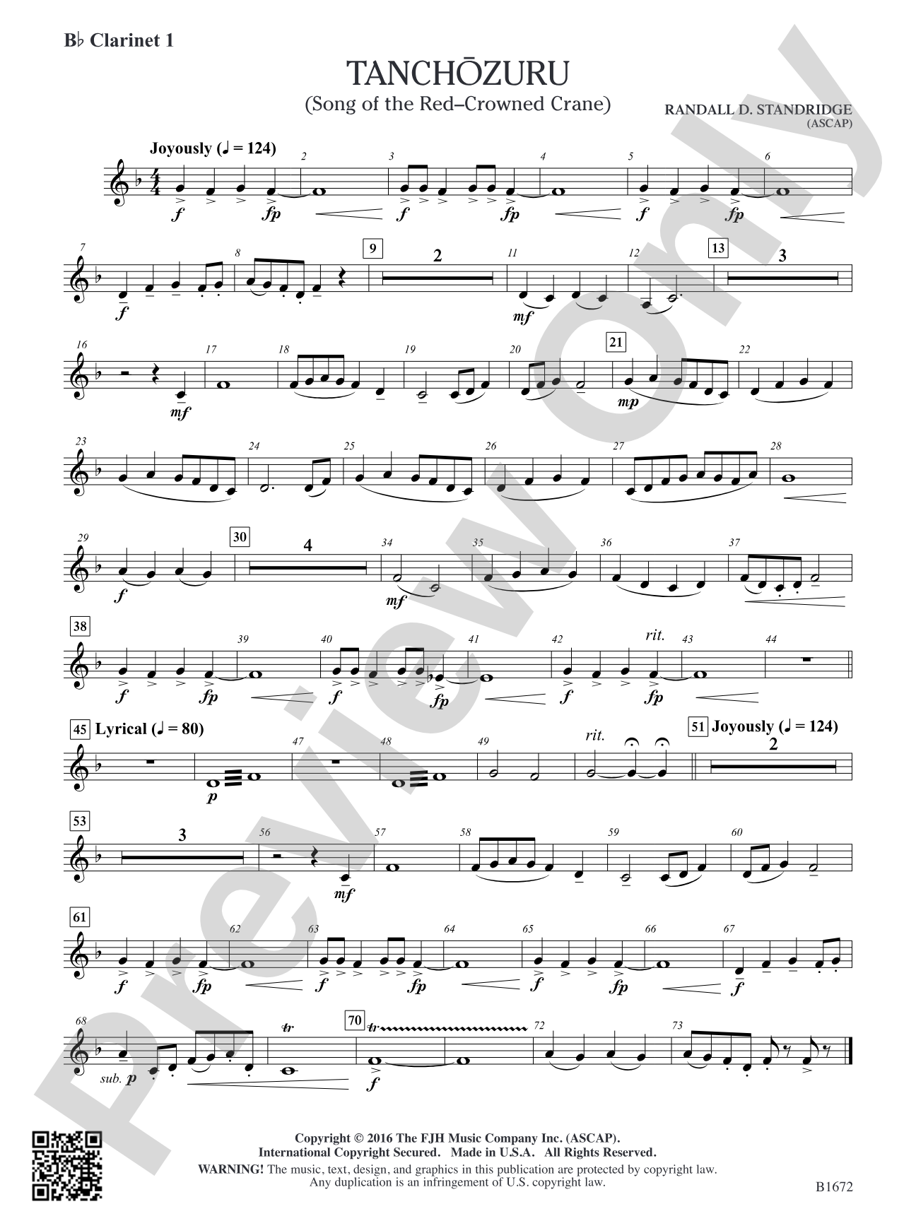 Tanchozuru: B-flat Clarinet 1