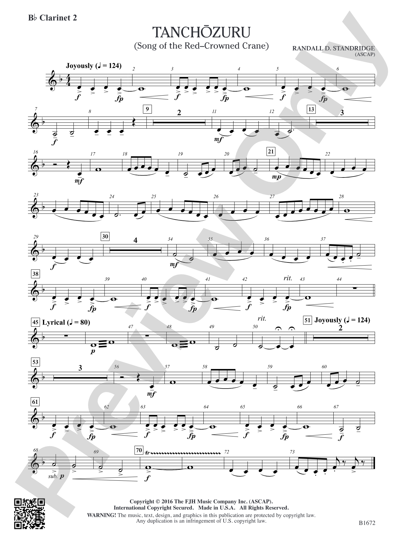 Tanchozuru: B-flat Clarinet 2