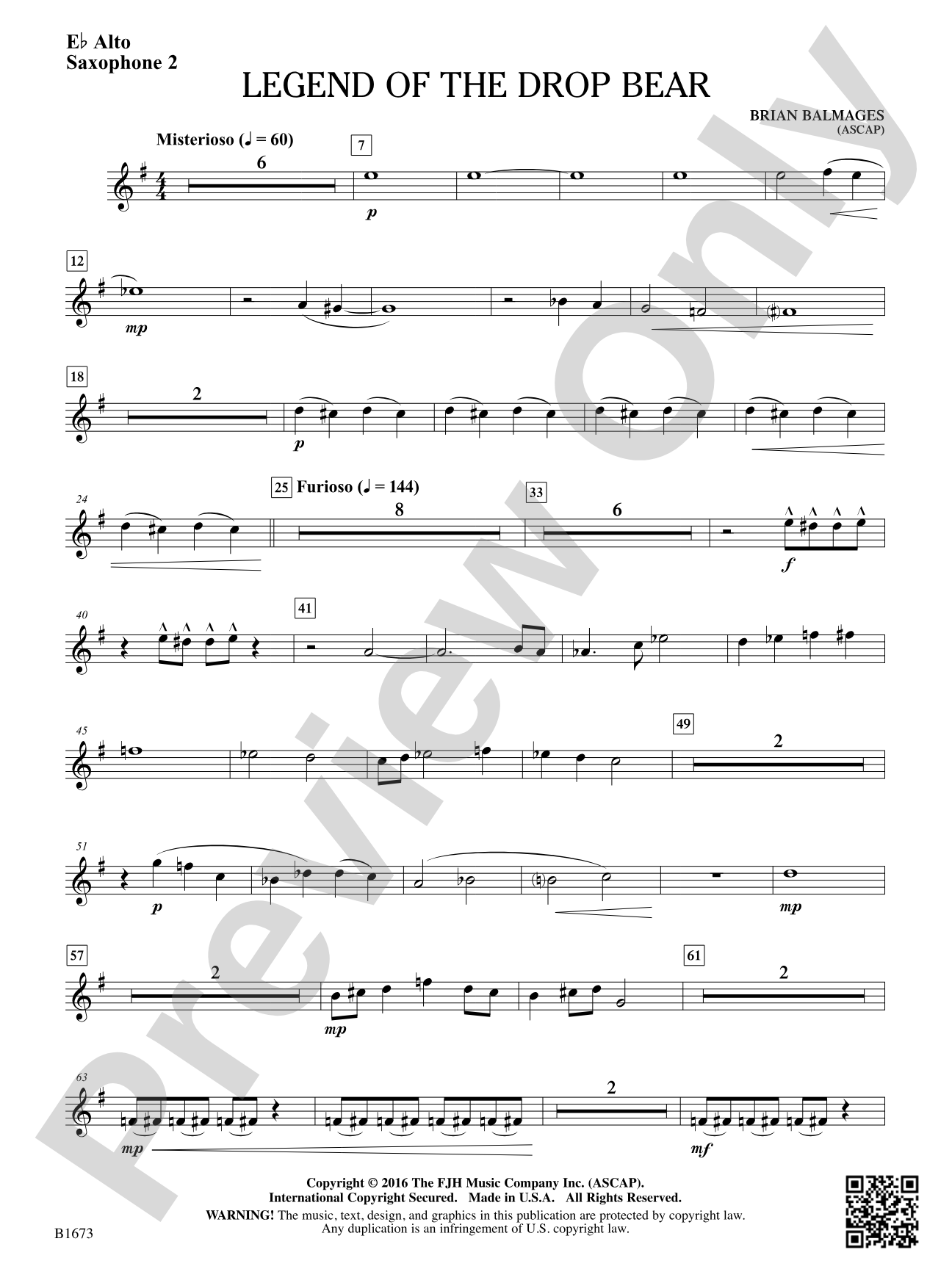 Legend of the Drop Bear: E-flat Alto Saxophone 2