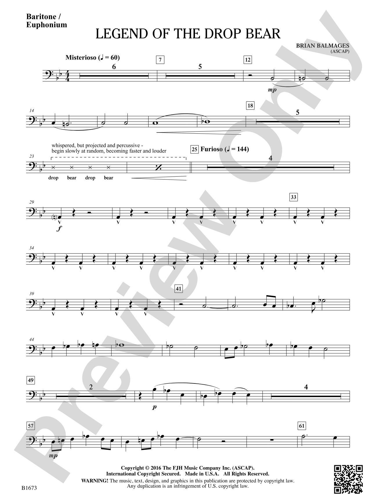 Legend of the Drop Bear: Baritone / Euphonium