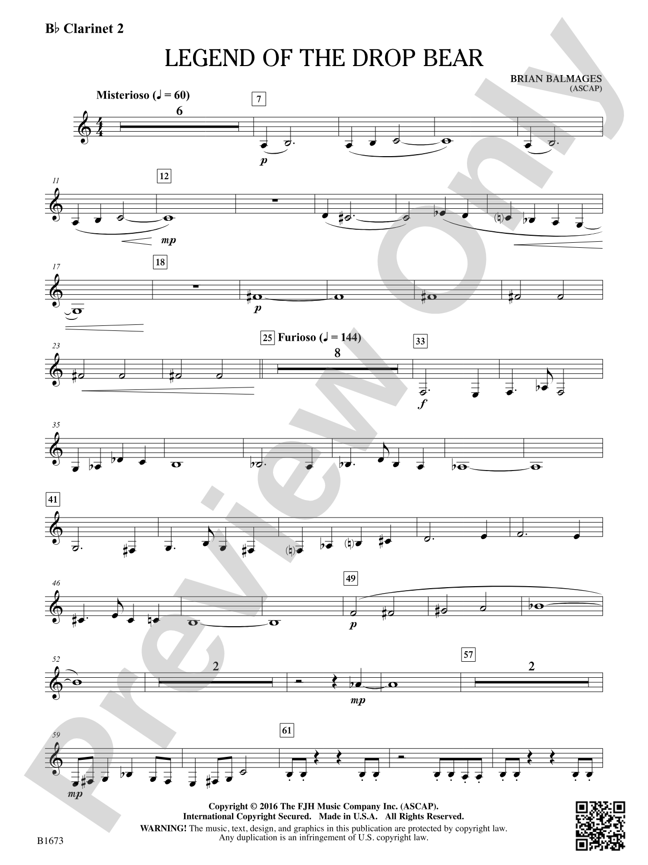 Legend of the Drop Bear: B-flat Clarinet 2