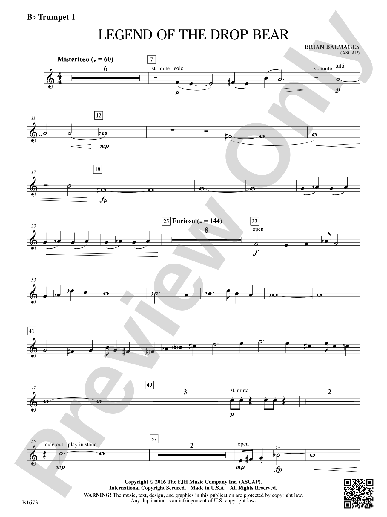 Legend of the Drop Bear: B-flat Trumpet 1