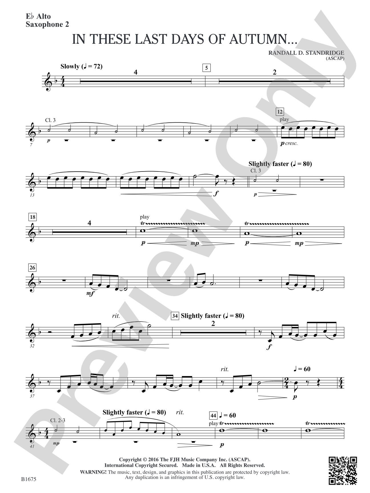 In These Last Day of Autumn...: E-flat Alto Saxophone 2