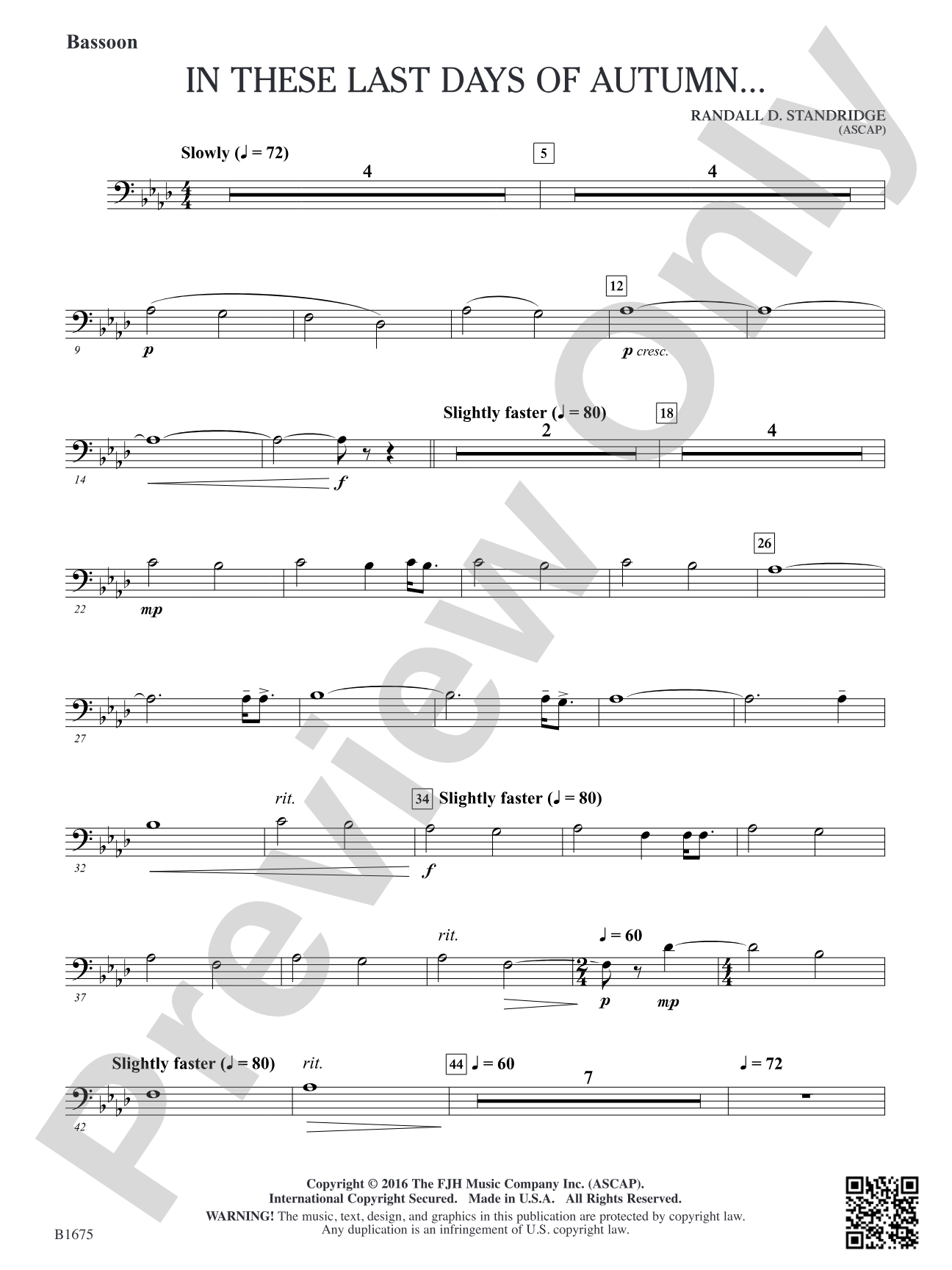 In These Last Day of Autumn...: Bassoon