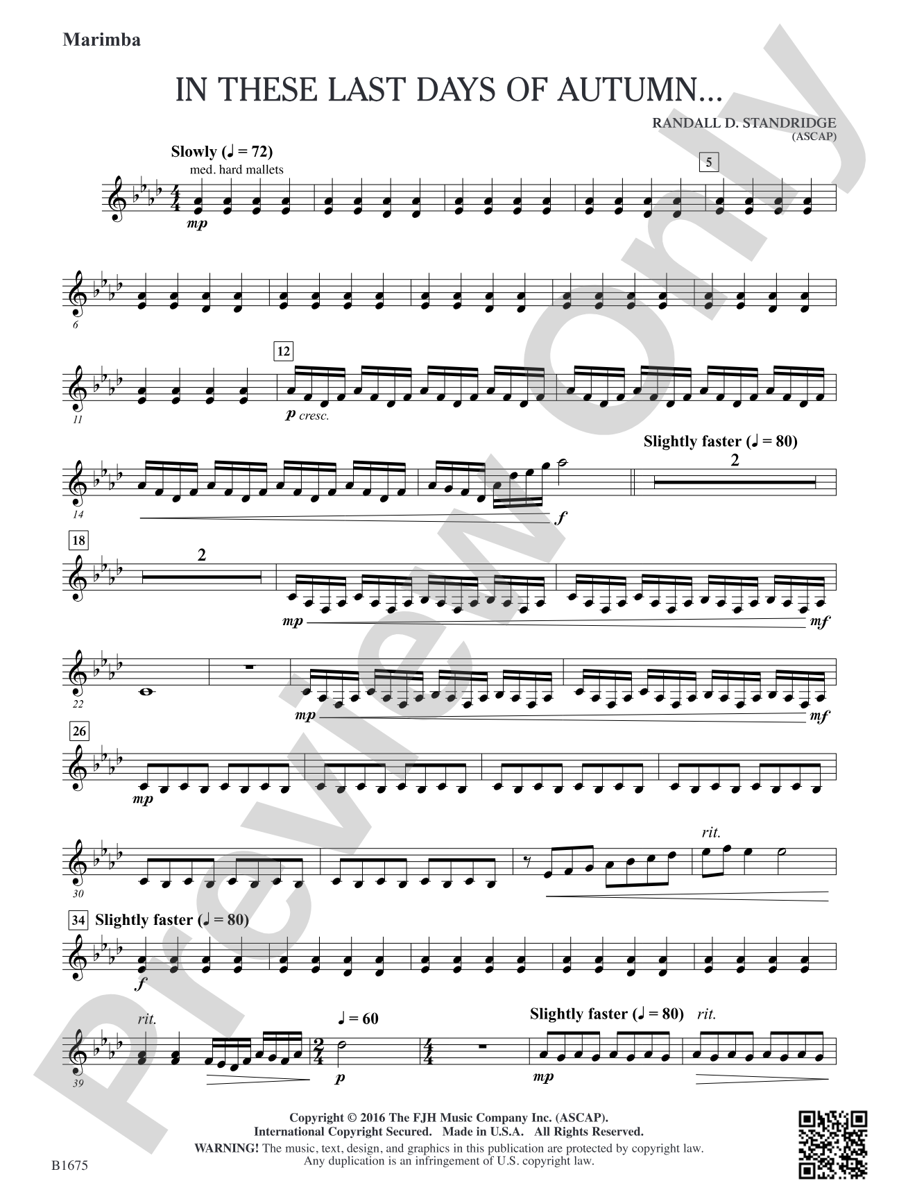In These Last Day of Autumn...: Marimba