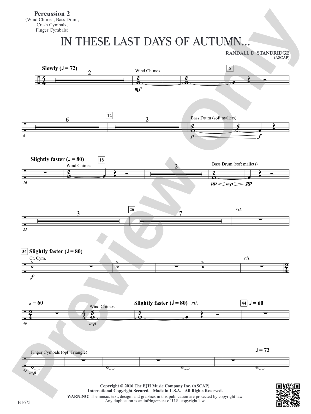 In These Last Day of Autumn...: Percussion 2