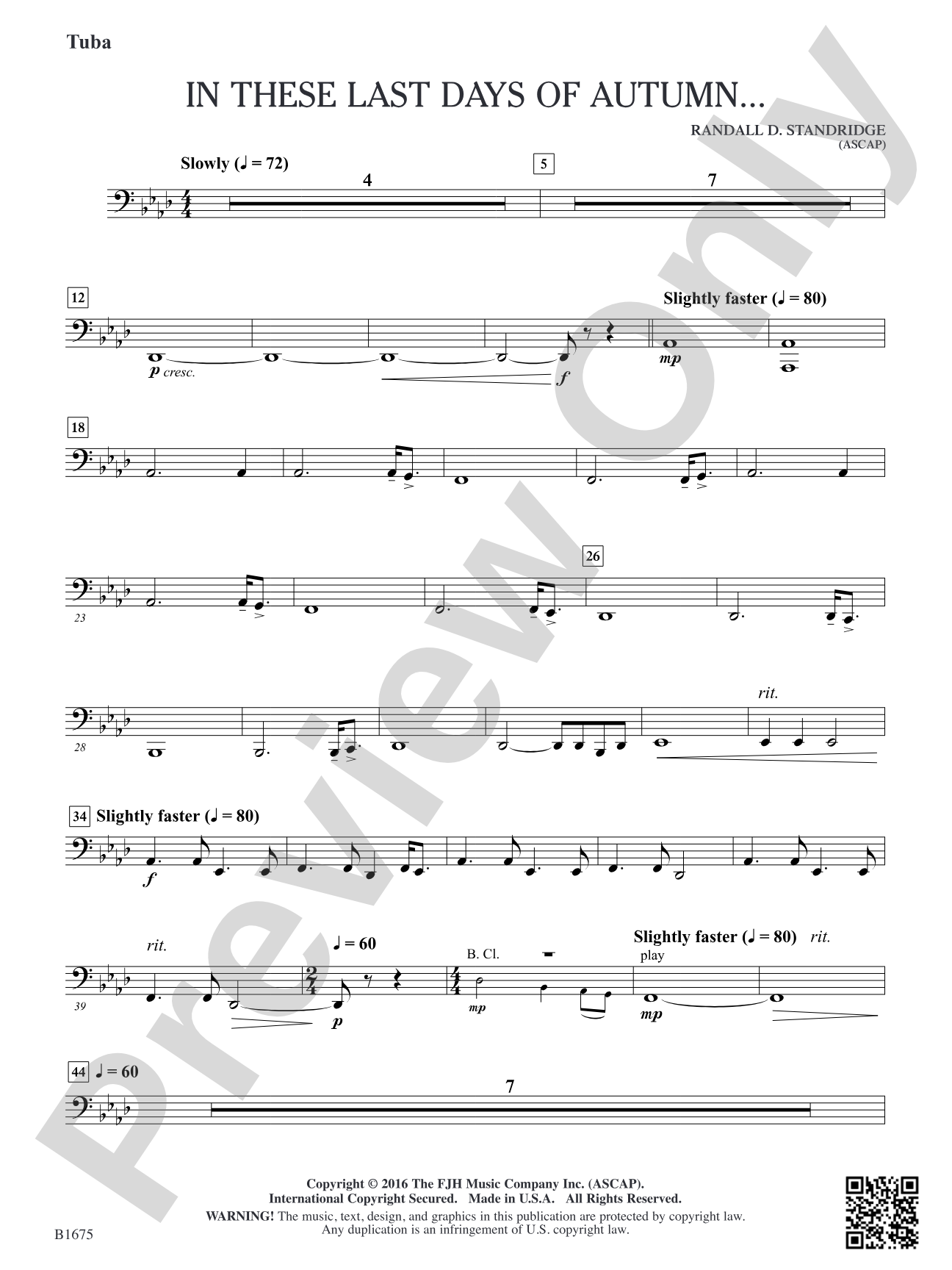 In These Last Day of Autumn...: Tuba
