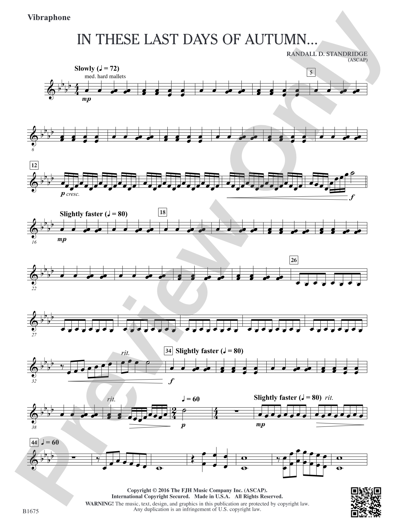 In These Last Day of Autumn...: Vibraphone