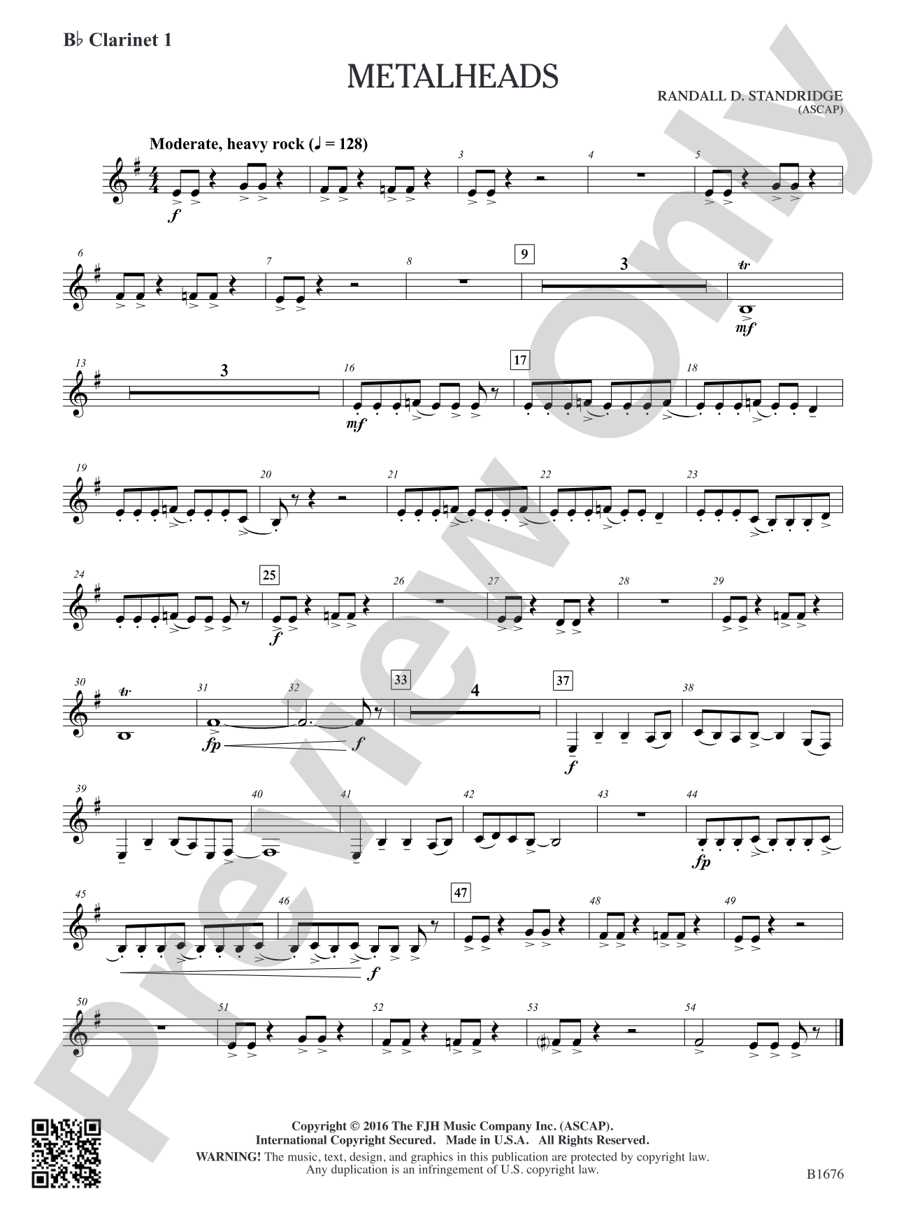 Metalheads: B-flat Clarinet 1
