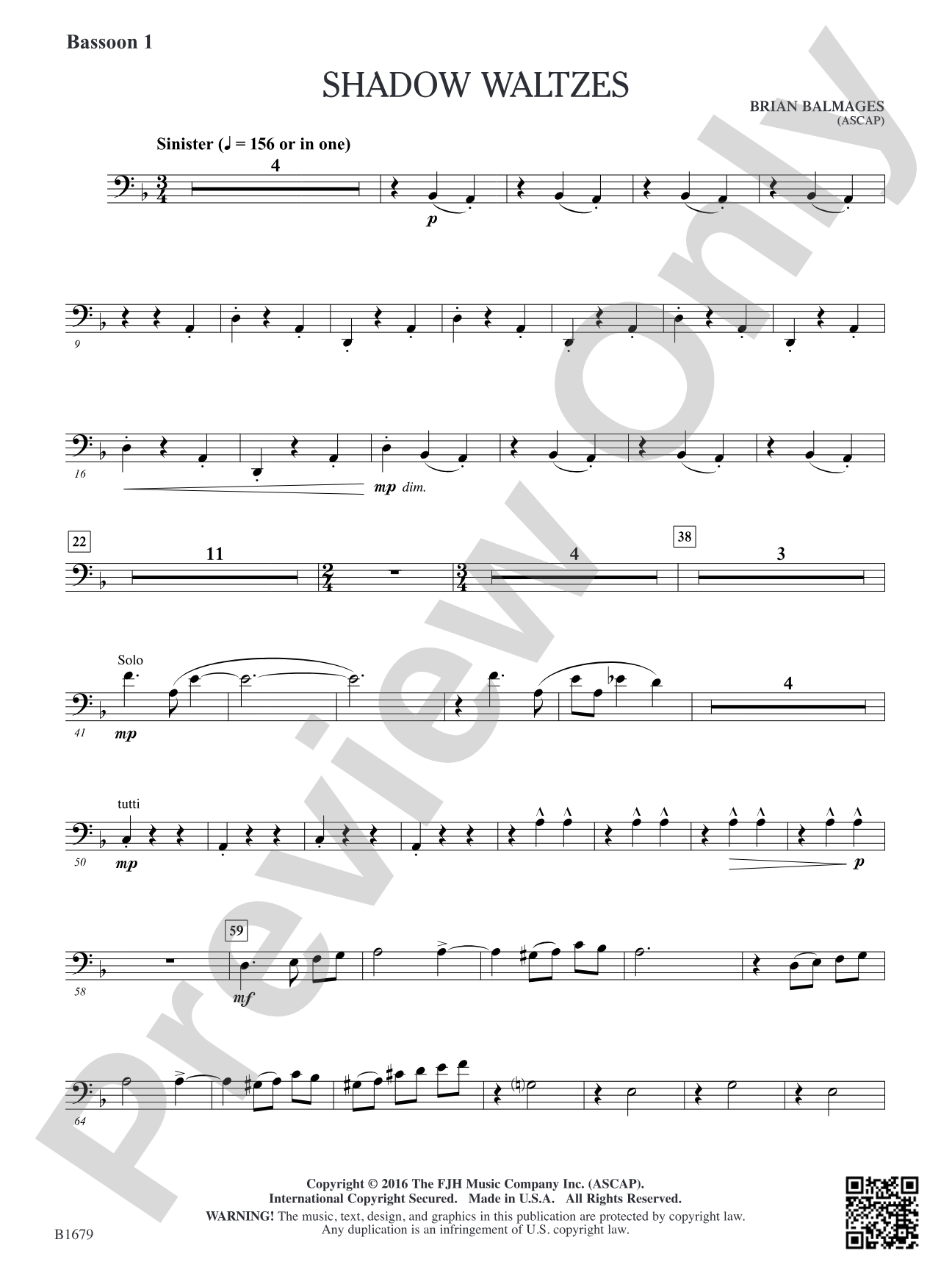 Shadow Waltzes: Bassoon 1
