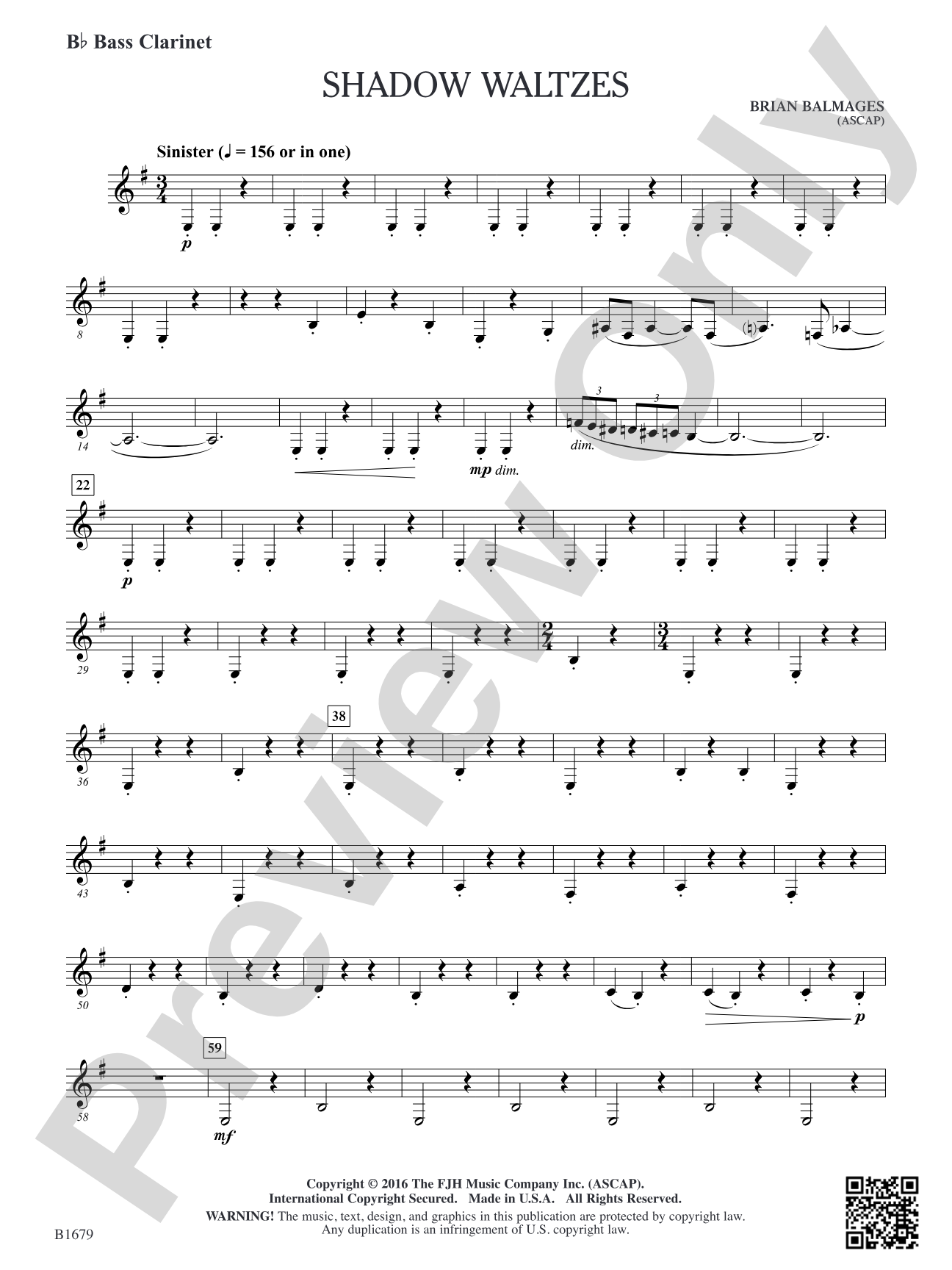 Shadow Waltzes: B-flat Bass Clarinet