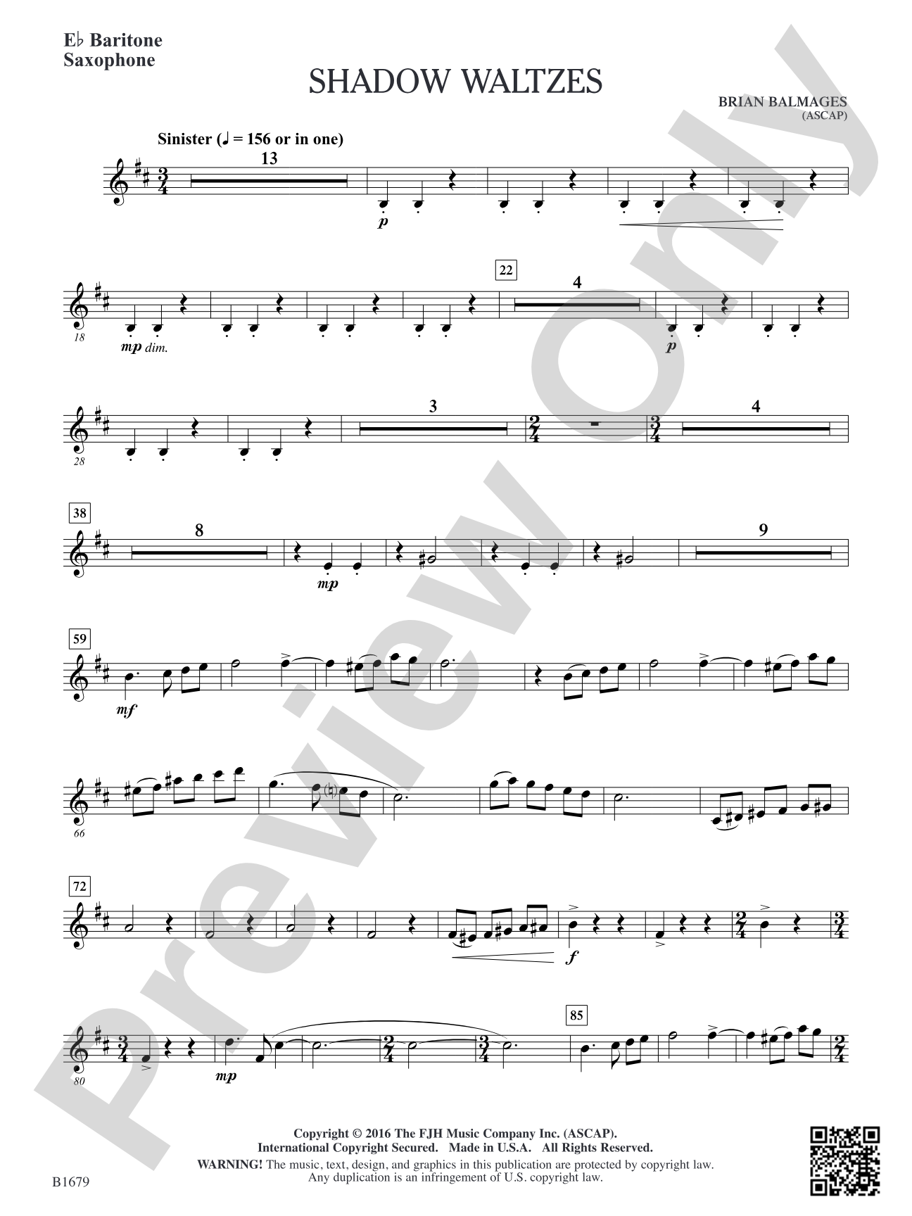 Shadow Waltzes: E-flat Baritone Saxophone