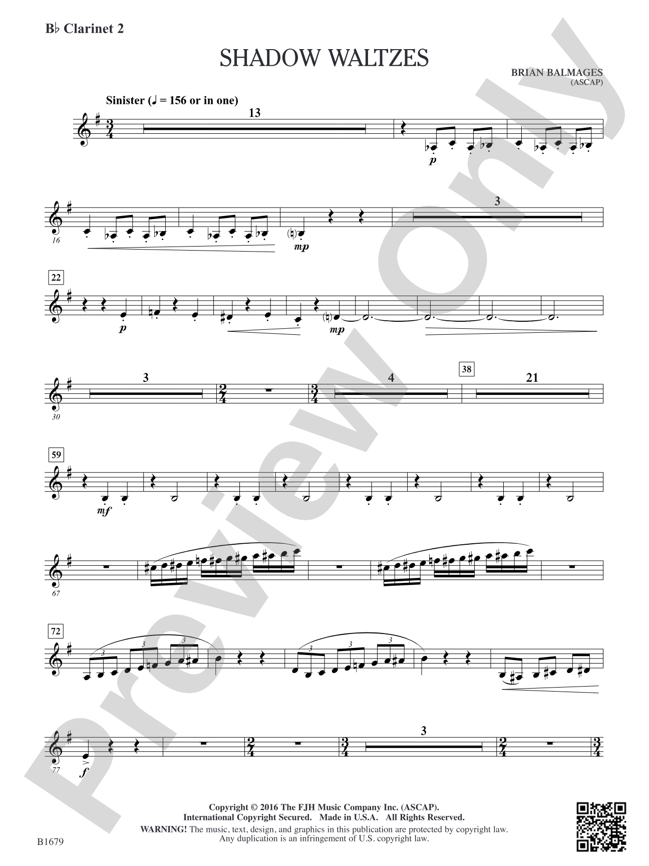 Shadow Waltzes: B-flat Clarinet 2