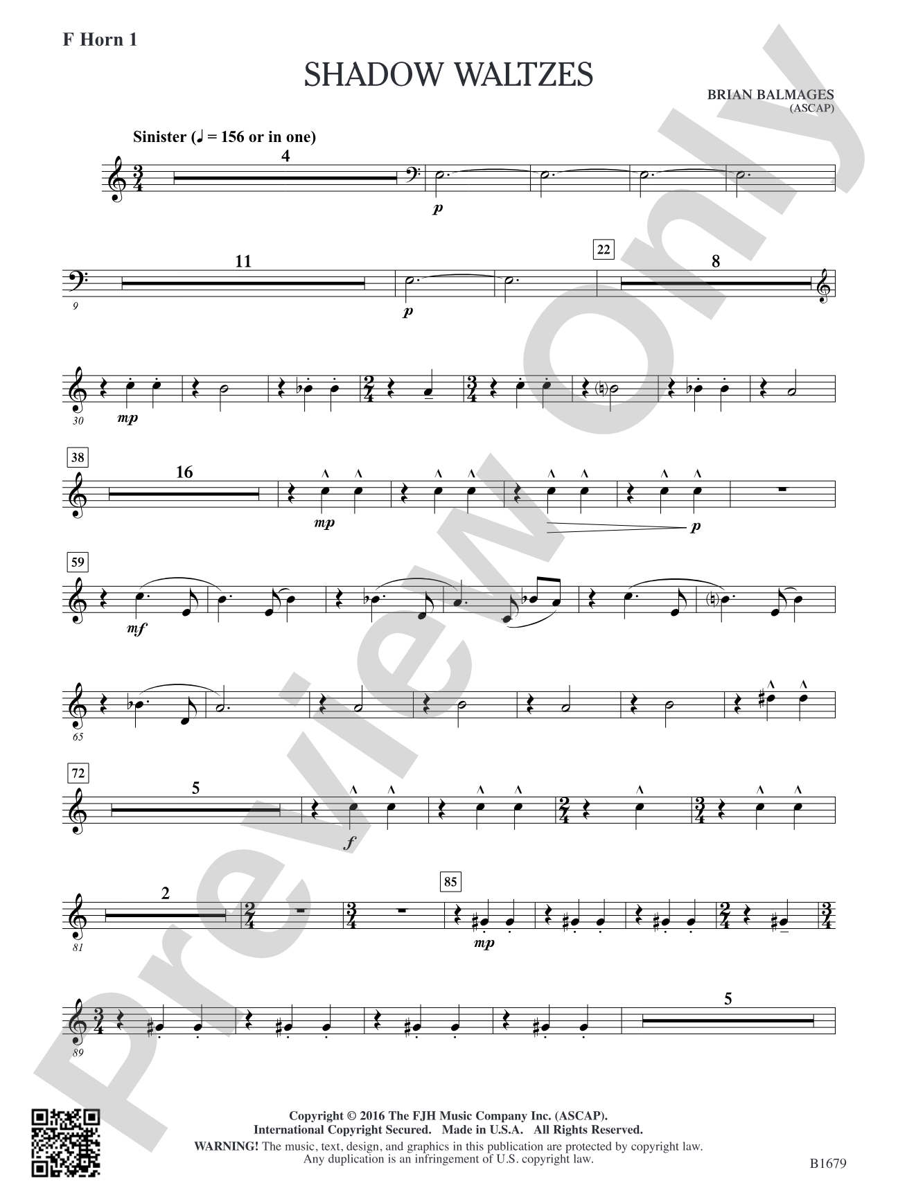 Shadow Waltzes: F Horn 1