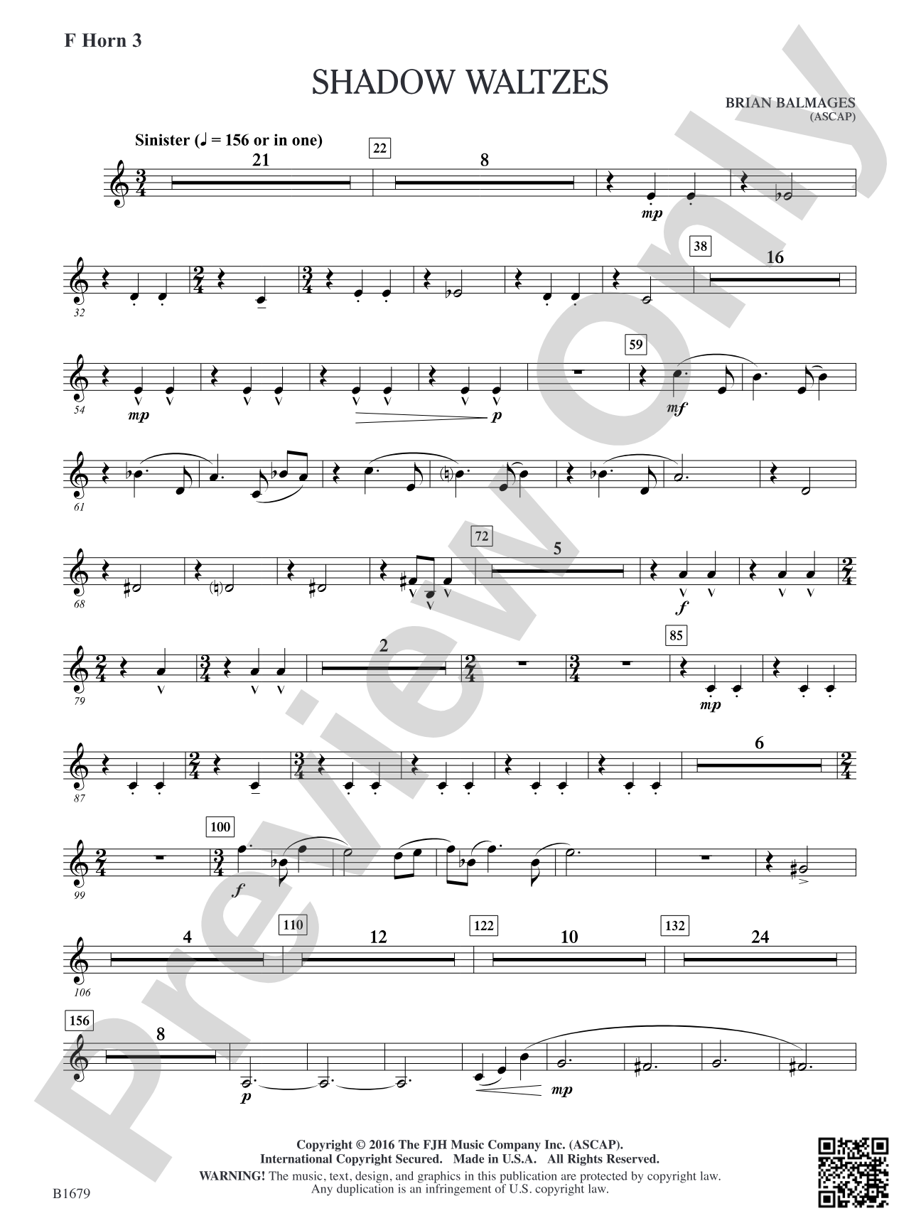 Shadow Waltzes: F Horn 3