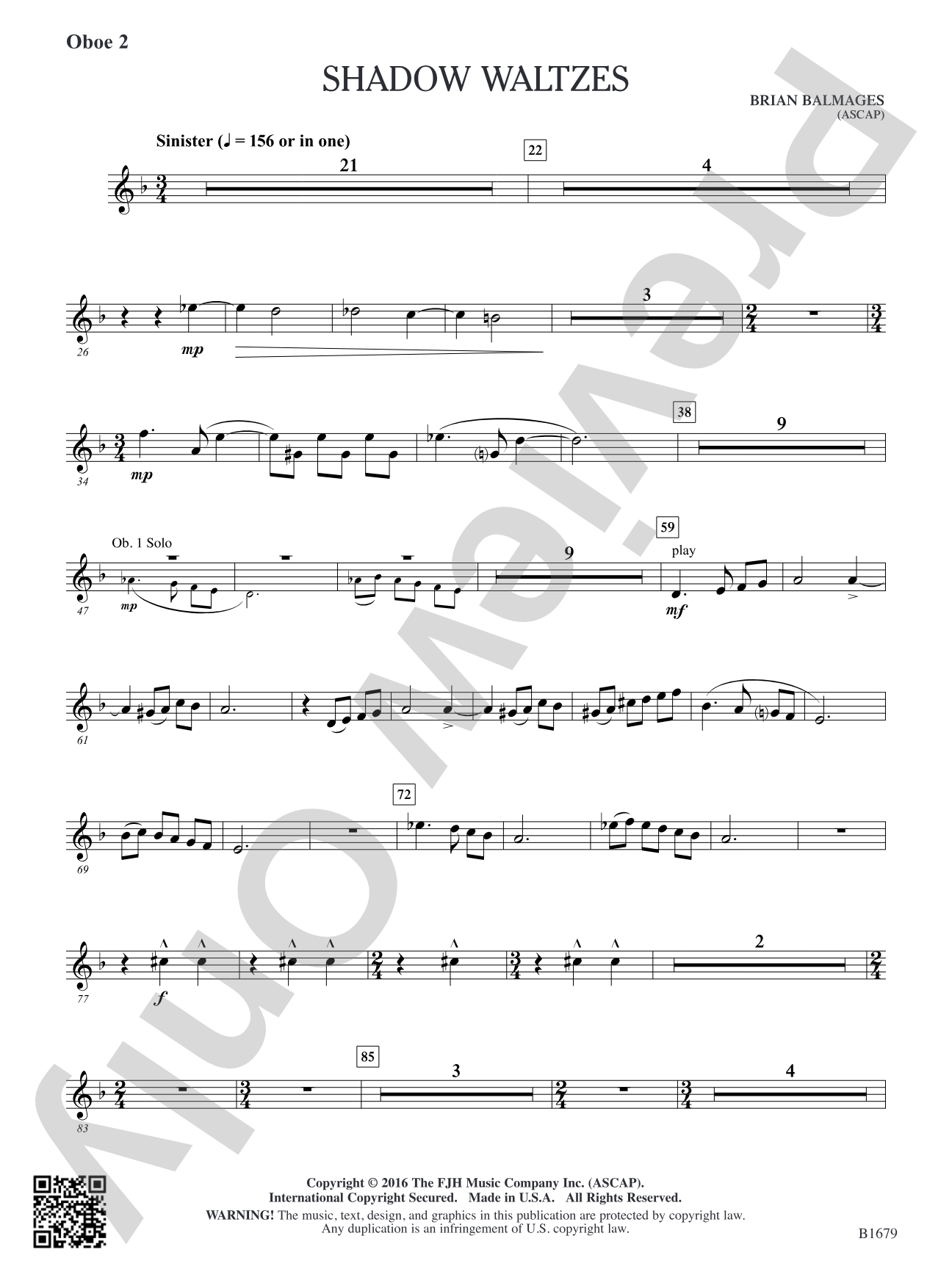 Shadow Waltzes: Oboe 2
