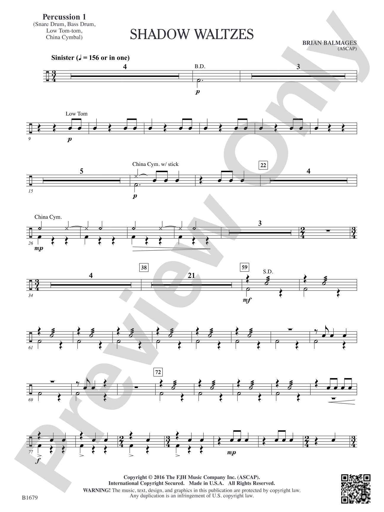 Shadow Waltzes: Percussion 1
