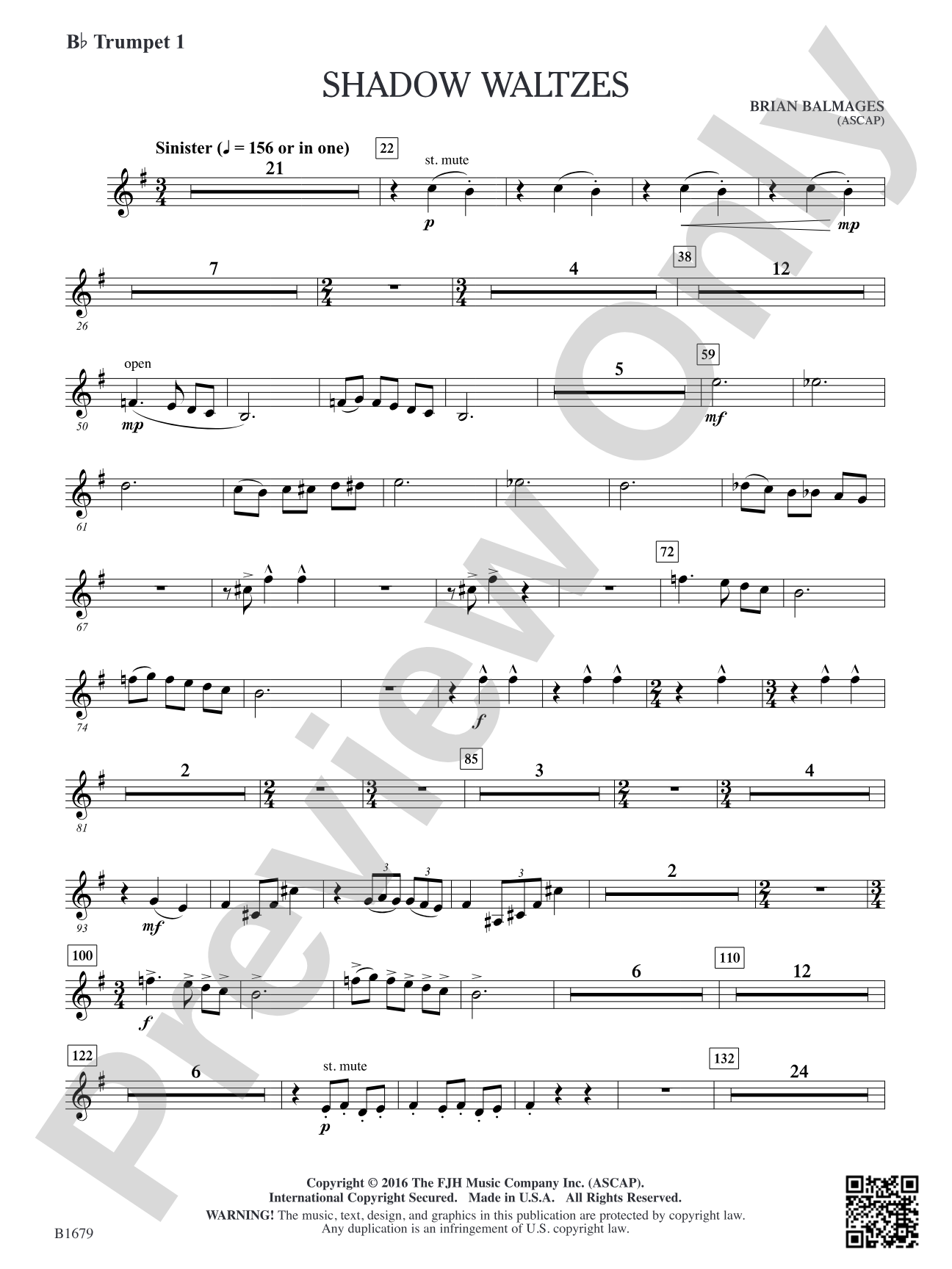 Shadow Waltzes: B-flat Trumpet 1