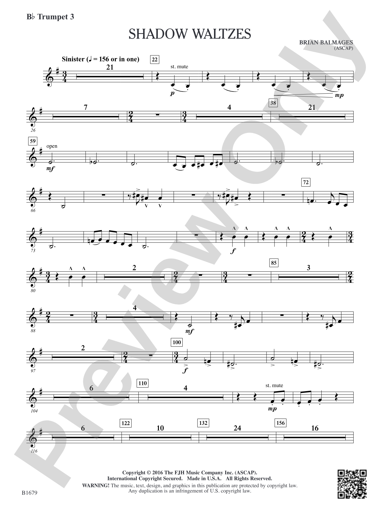 Shadow Waltzes: B-flat Trumpet 3