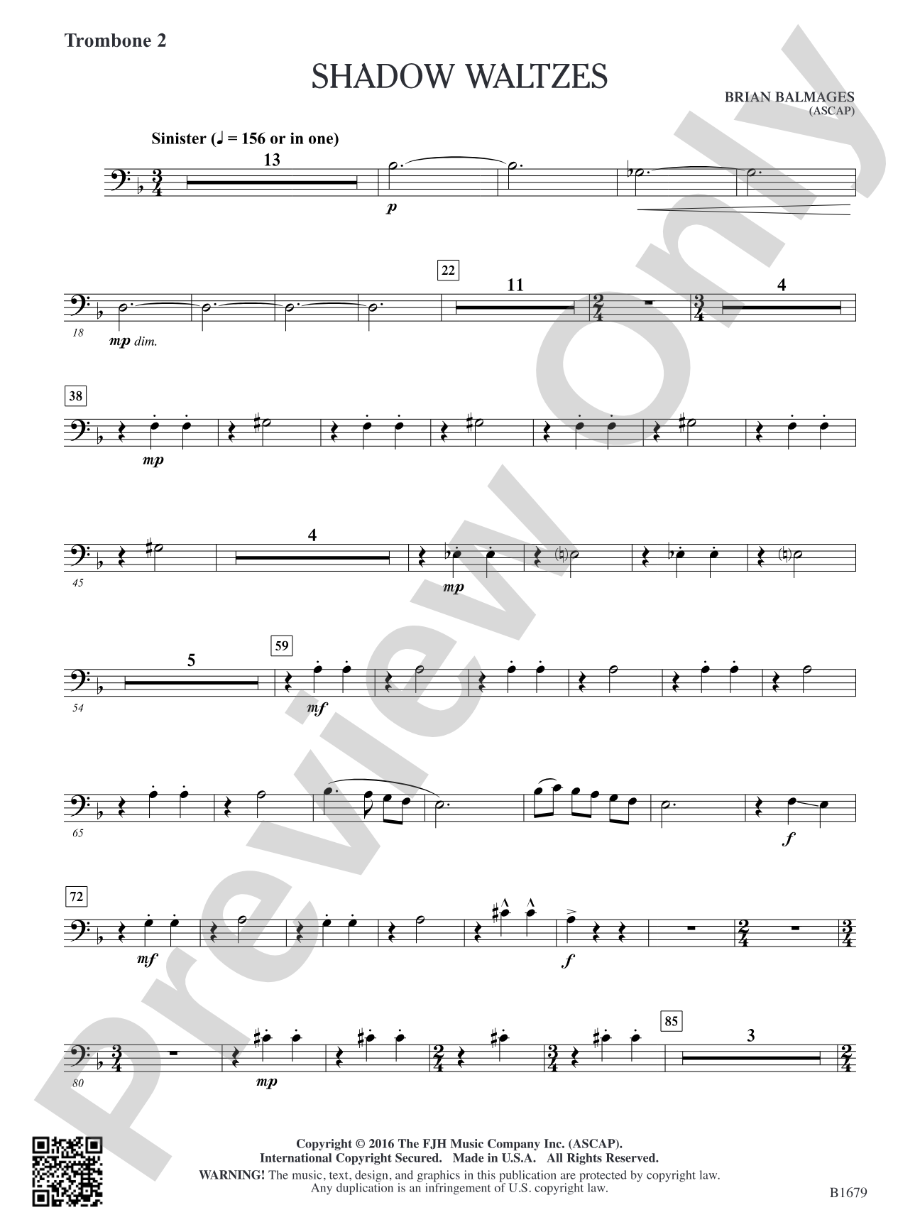 Shadow Waltzes: Trombone 2