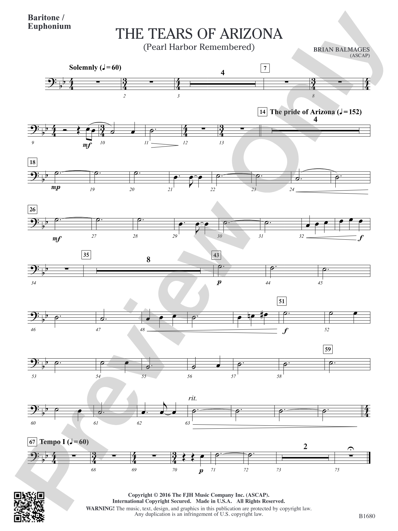 The Tears of Arizona: Baritone / Euphonium
