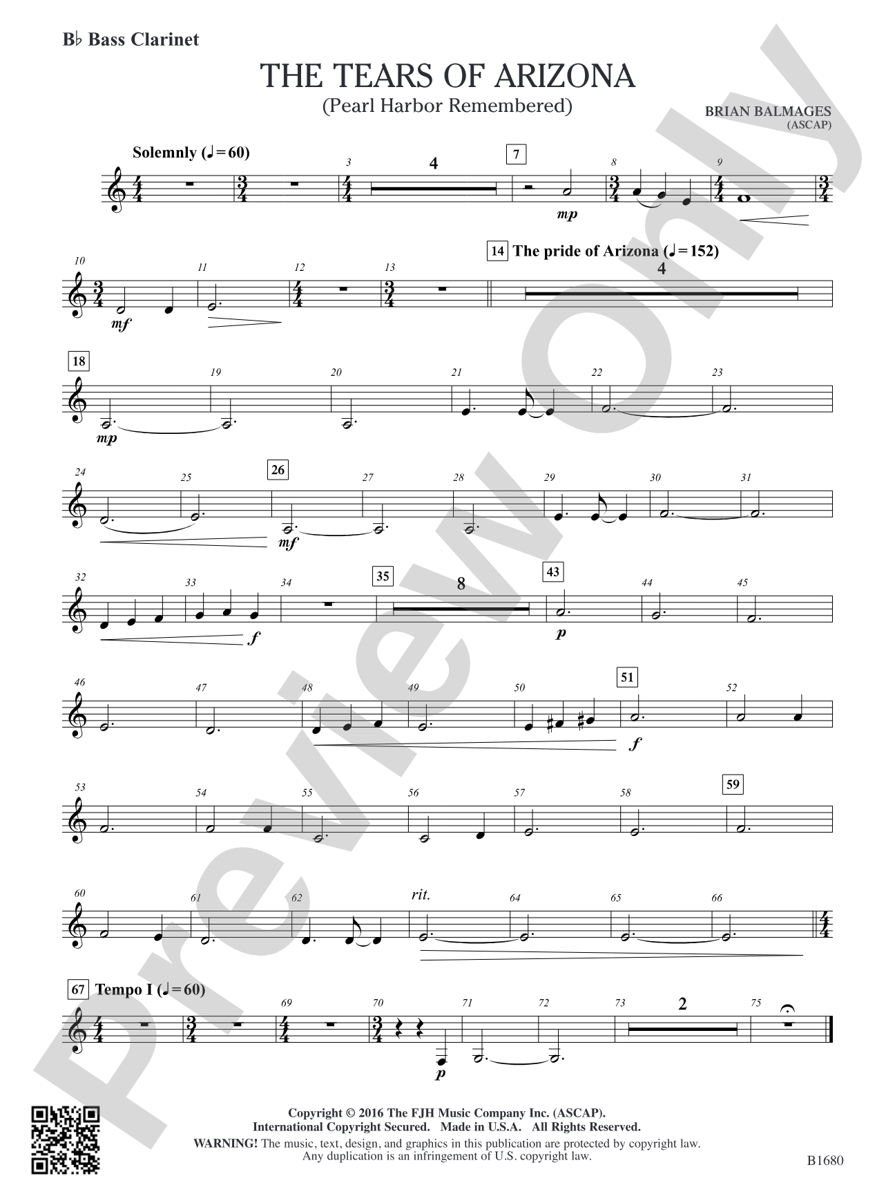 The Tears of Arizona: B-flat Bass Clarinet