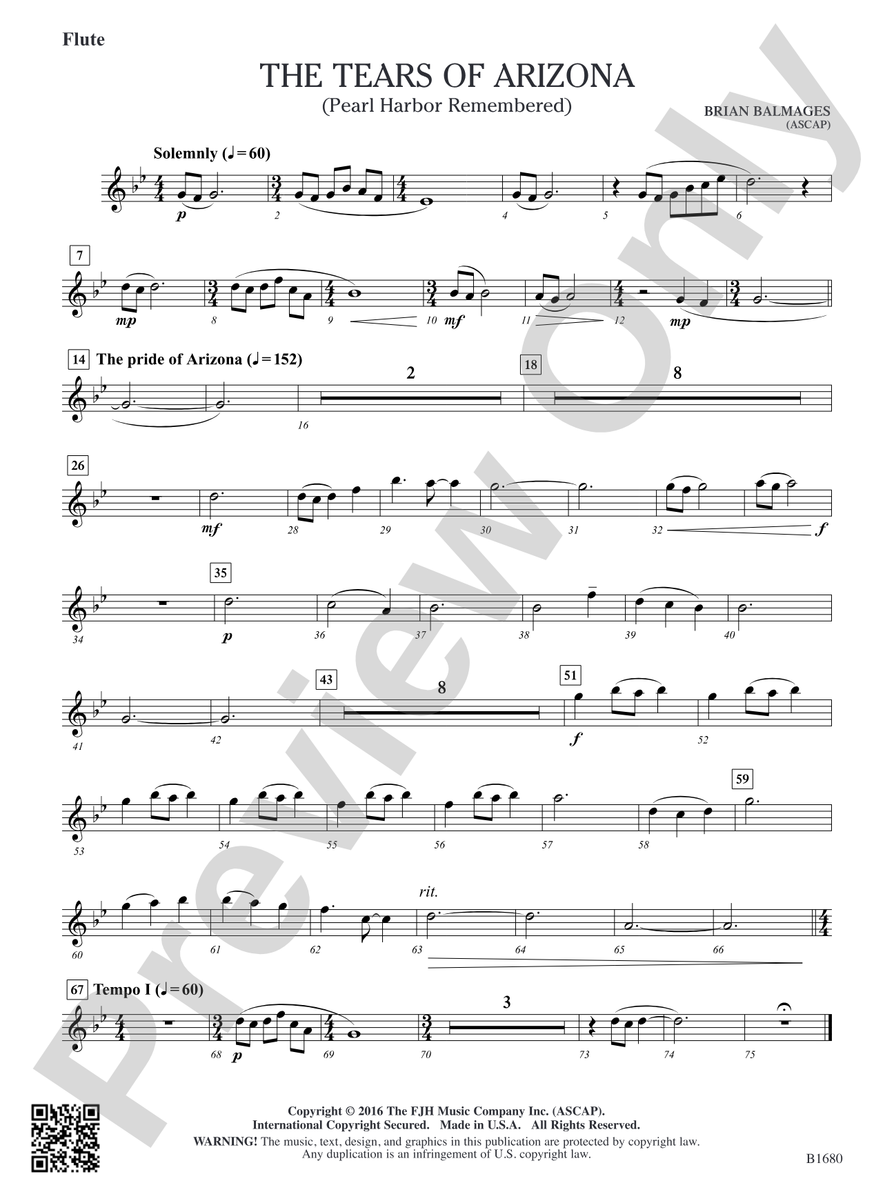 The Tears of Arizona: Flute