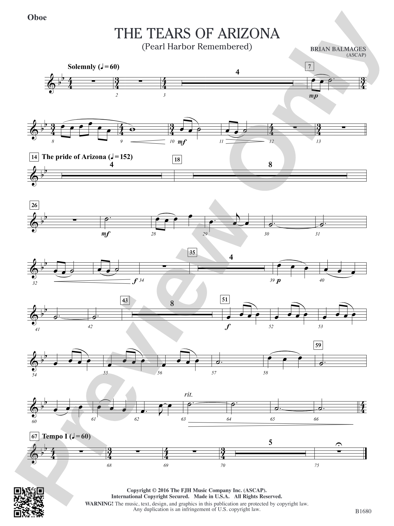 The Tears of Arizona: Oboe