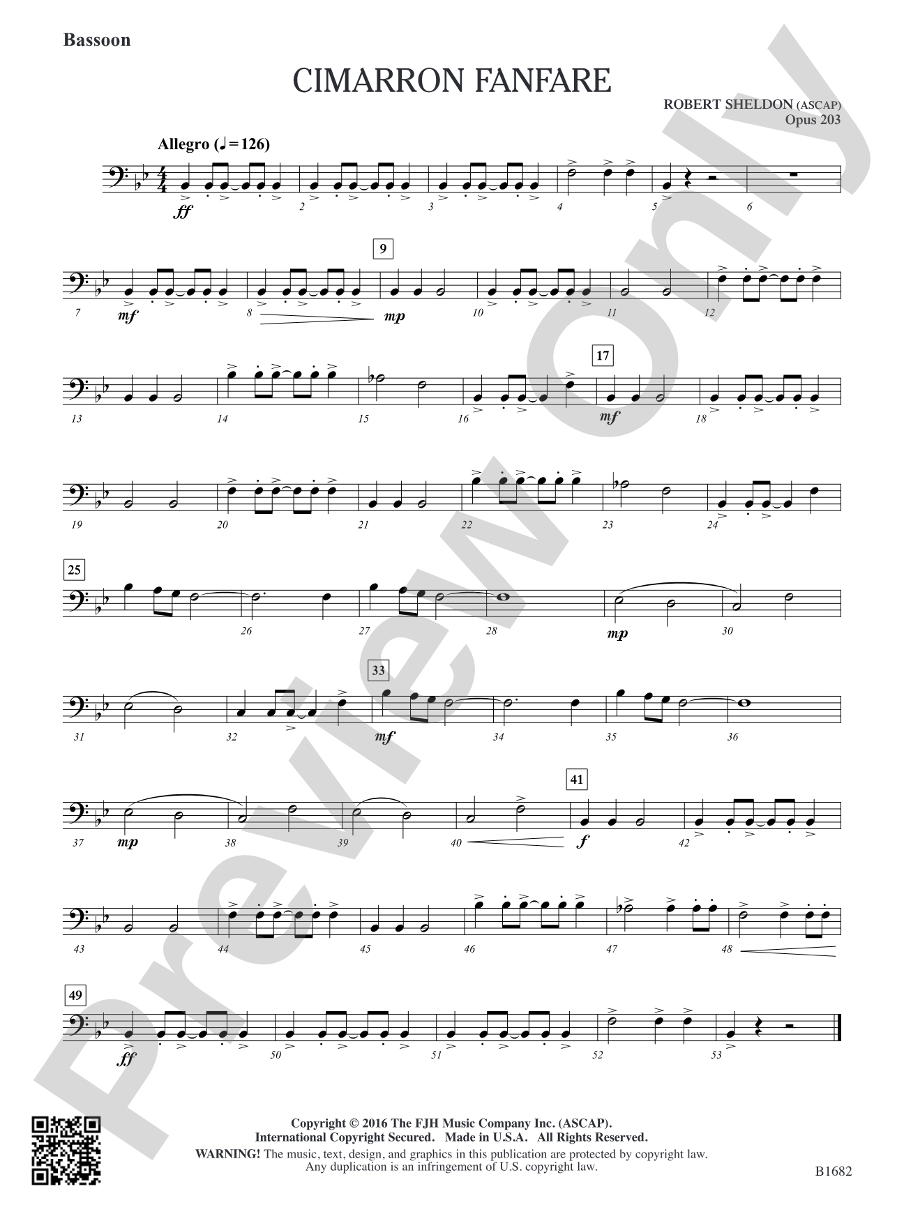 Cimarron Fanfare: Bassoon