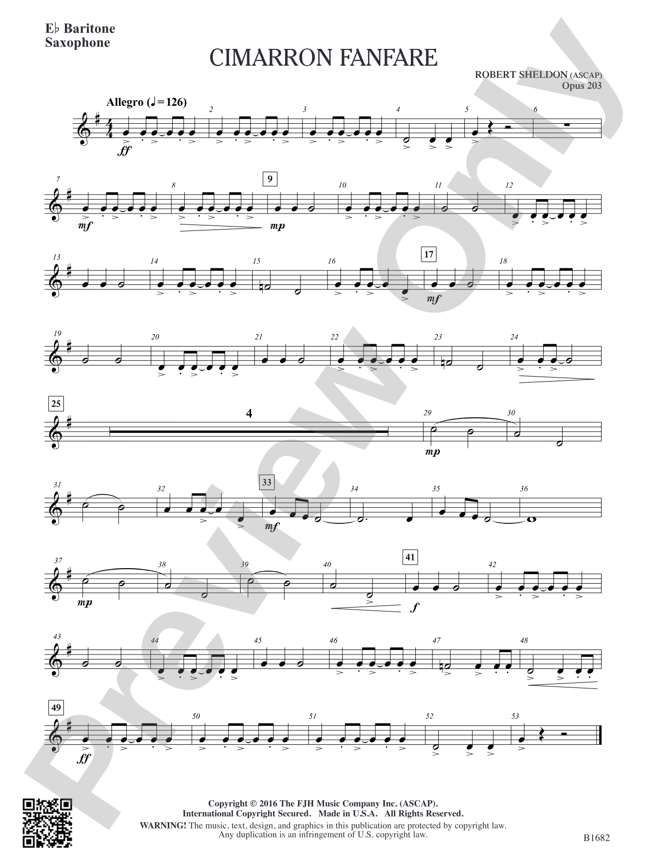 Cimarron Fanfare: E-flat Baritone Saxophone