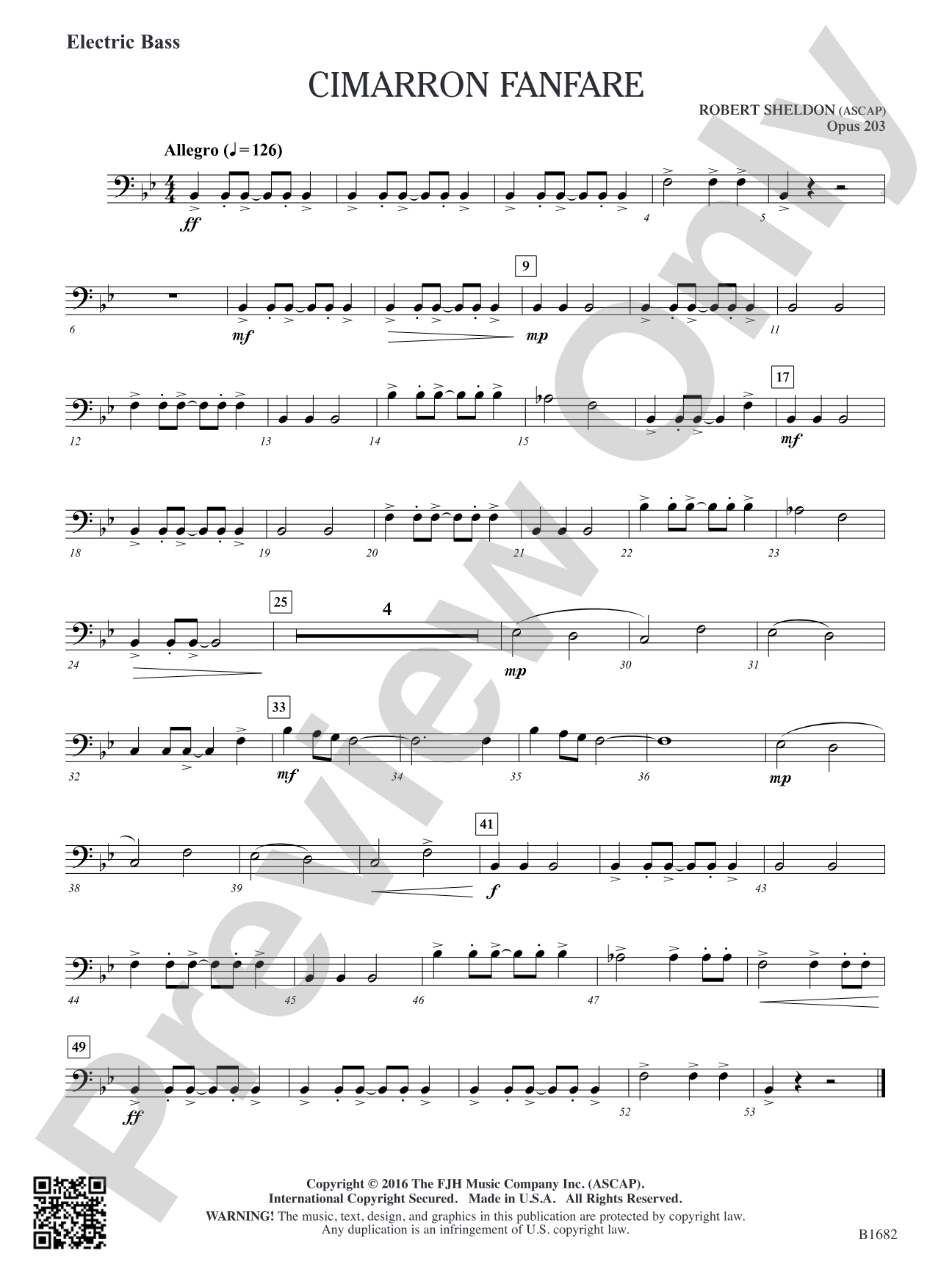 Cimarron Fanfare: Electric Bass