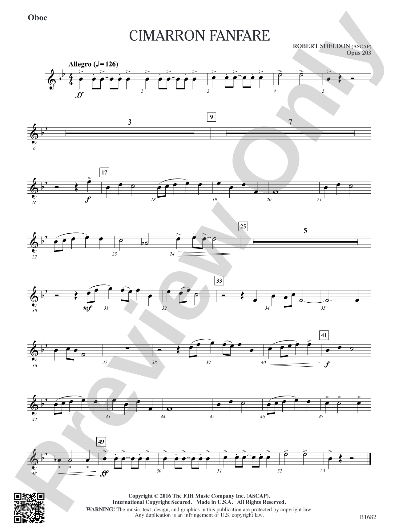 Cimarron Fanfare: Oboe