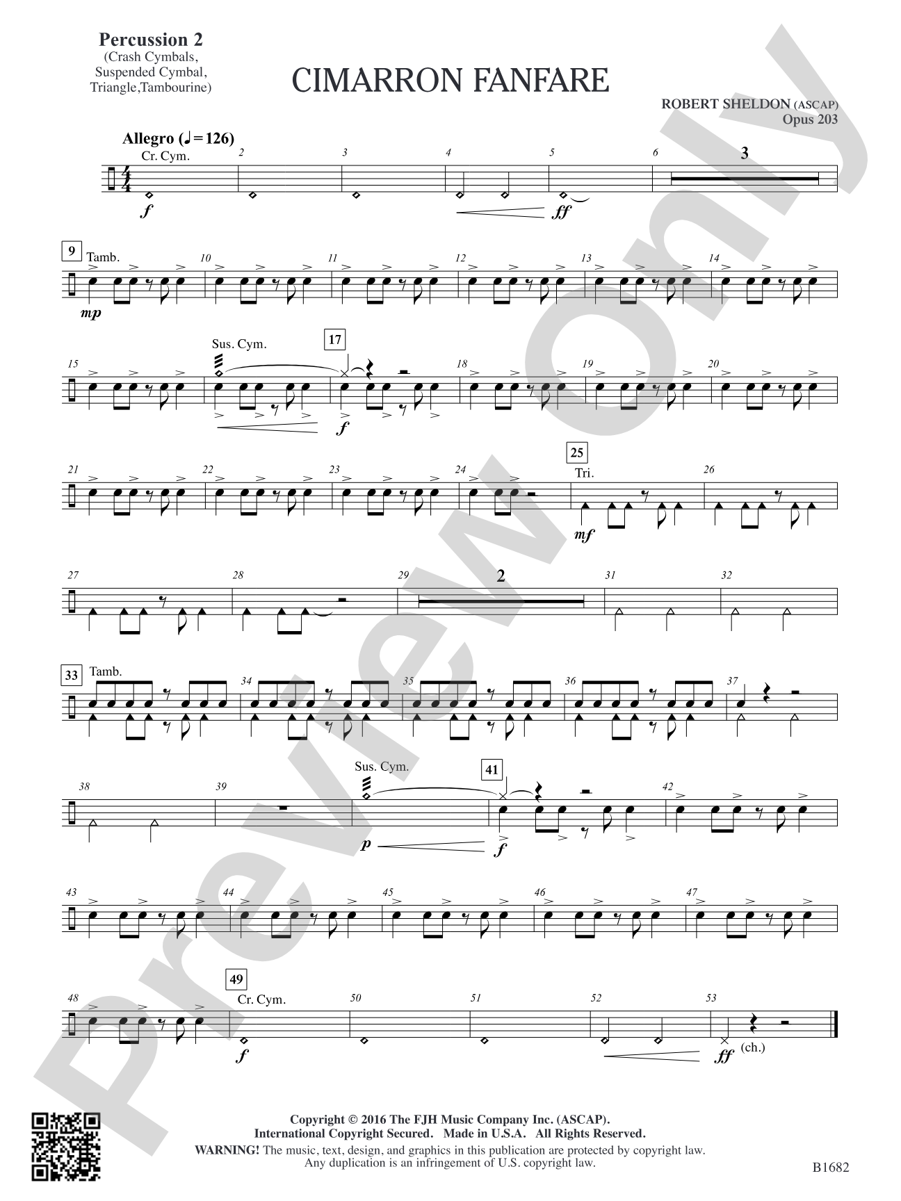 Cimarron Fanfare: Percussion 2