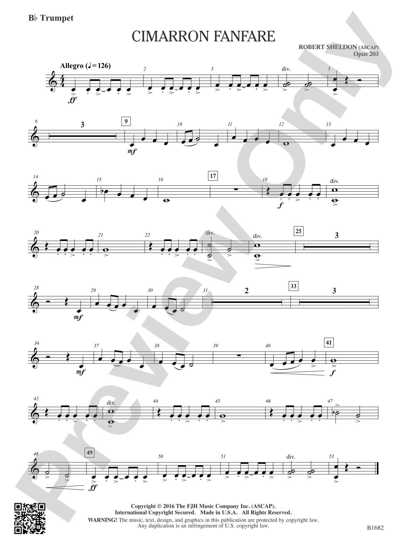 Cimarron Fanfare: B-flat Trumpet