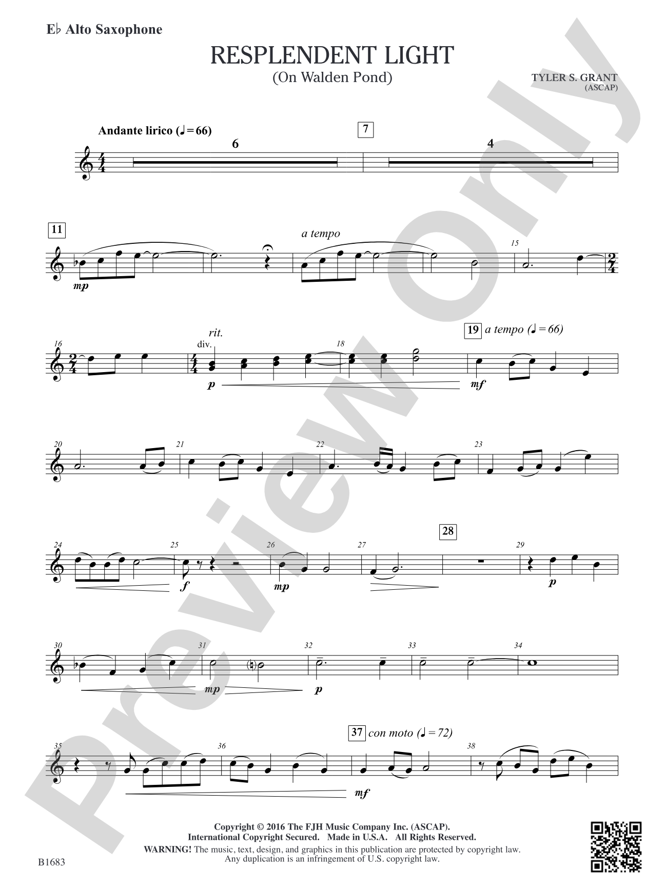 Resplendent Light: E-flat Alto Saxophone