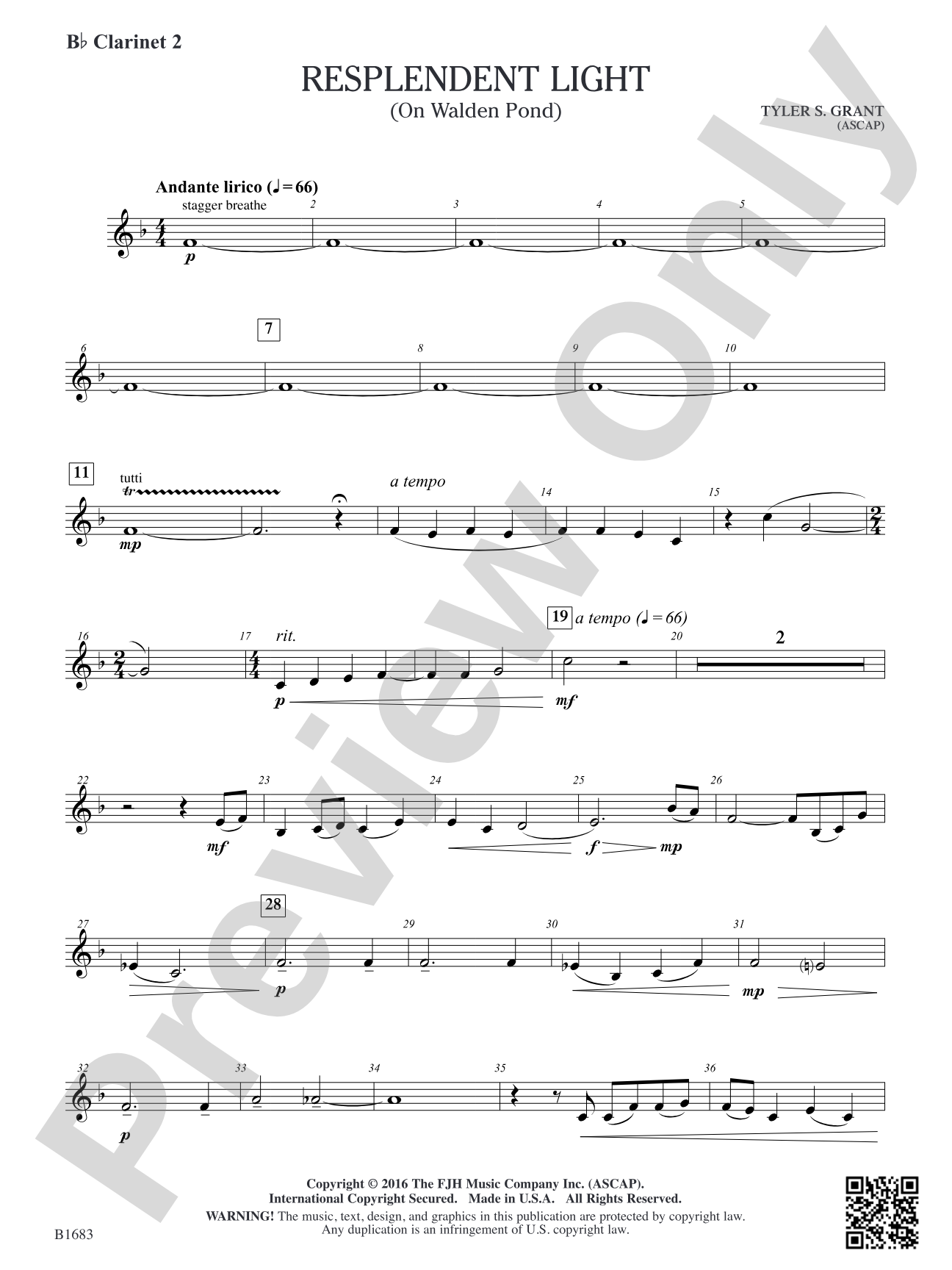 Resplendent Light: B-flat Clarinet 2