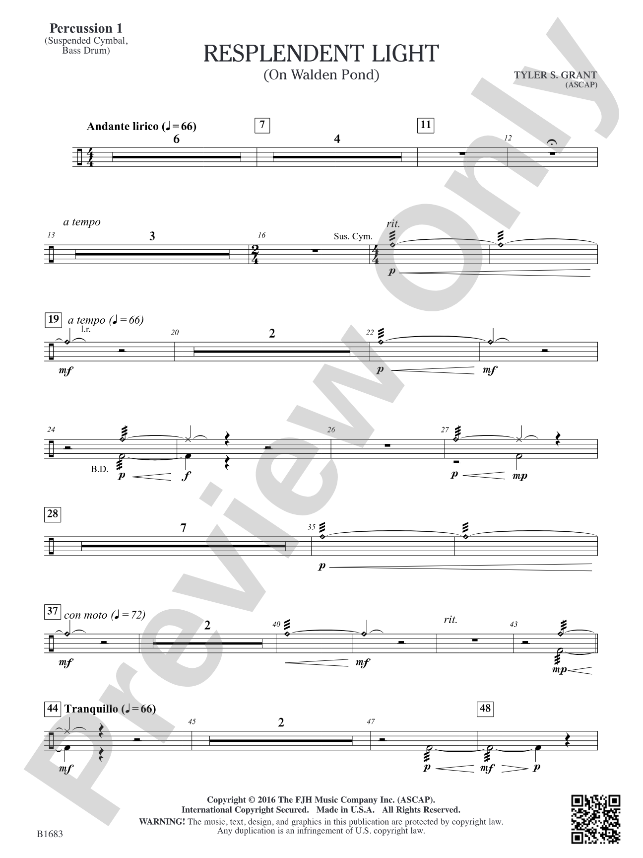 Resplendent Light: Percussion 1